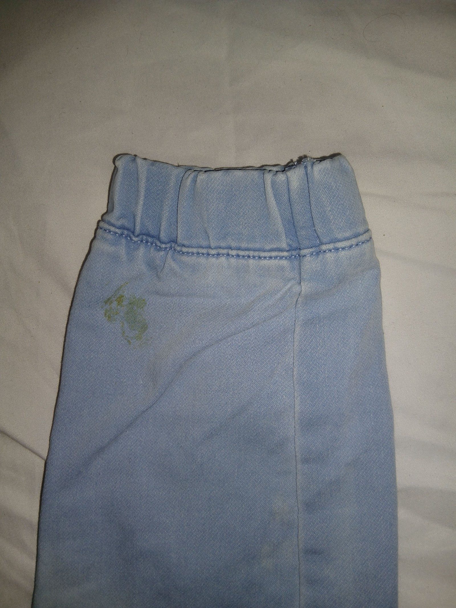 Light Blue Kids Elasticated Waist Trousers Small with Light Stains image 2