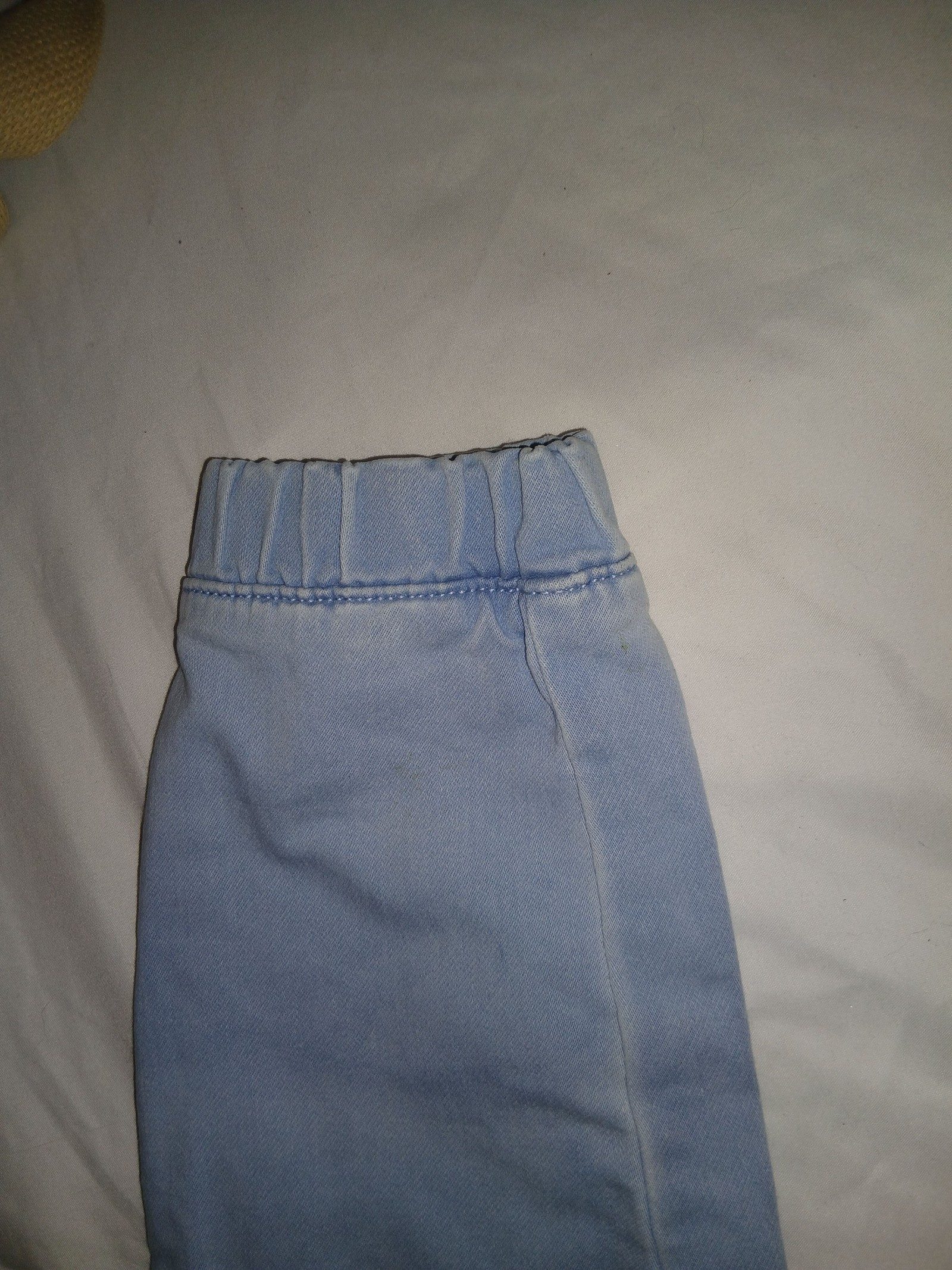 Light Blue Kids Elasticated Waist Trousers Small with Light Stains image 3
