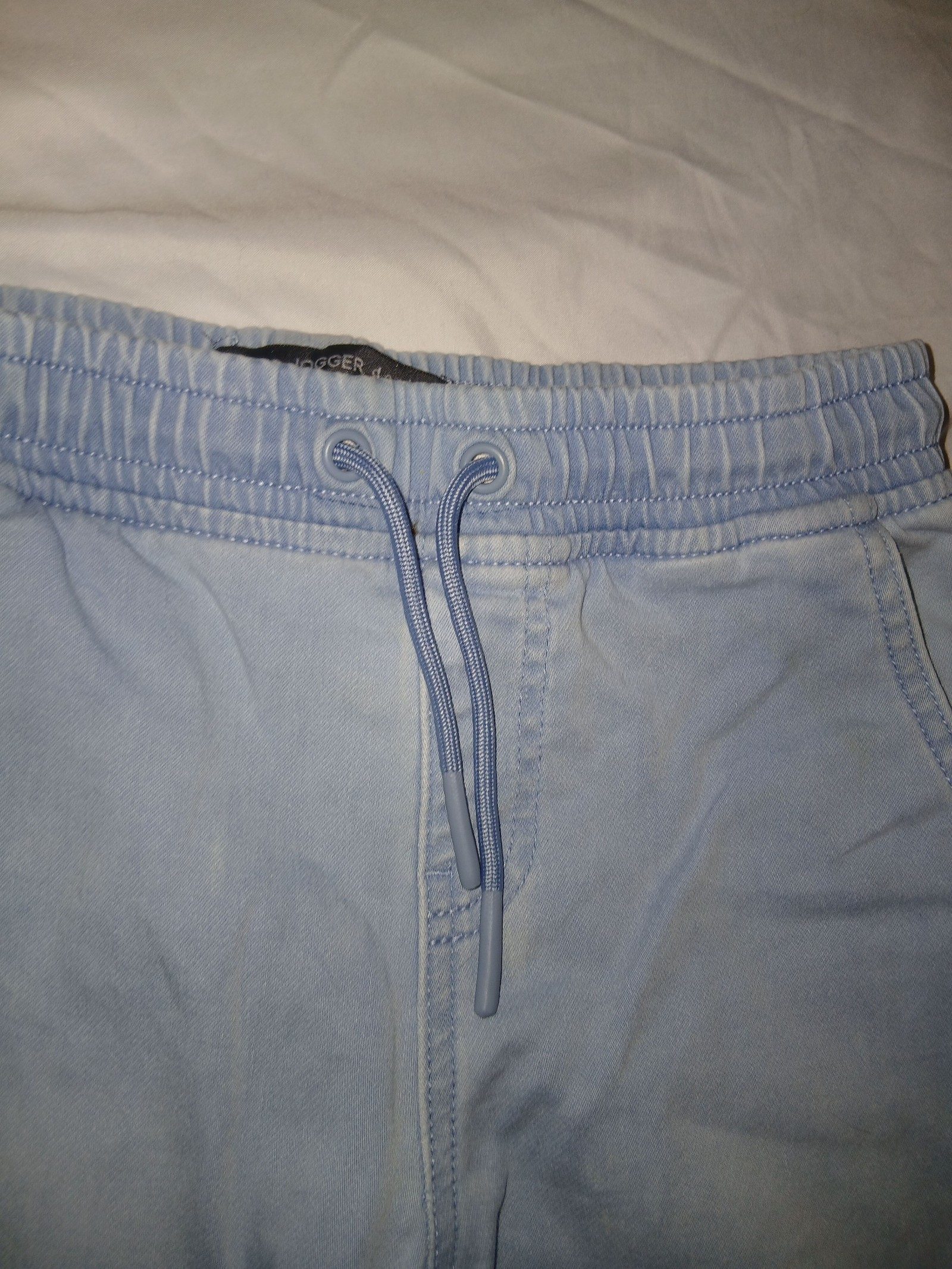 Light Blue Kids Elasticated Waist Trousers Small with Light Stains image 6