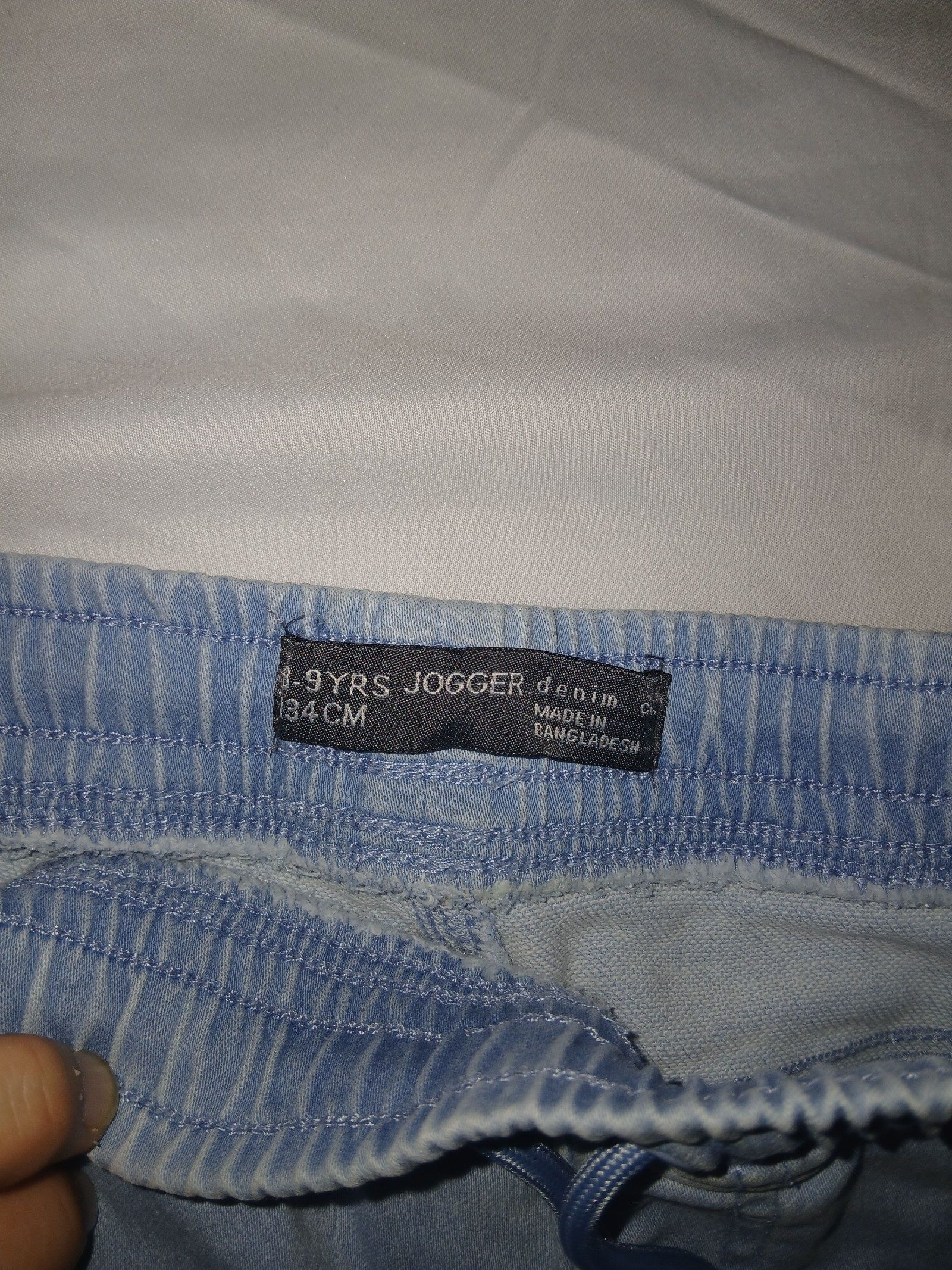 Light Blue Kids Elasticated Waist Trousers Small with Light Stains image 7