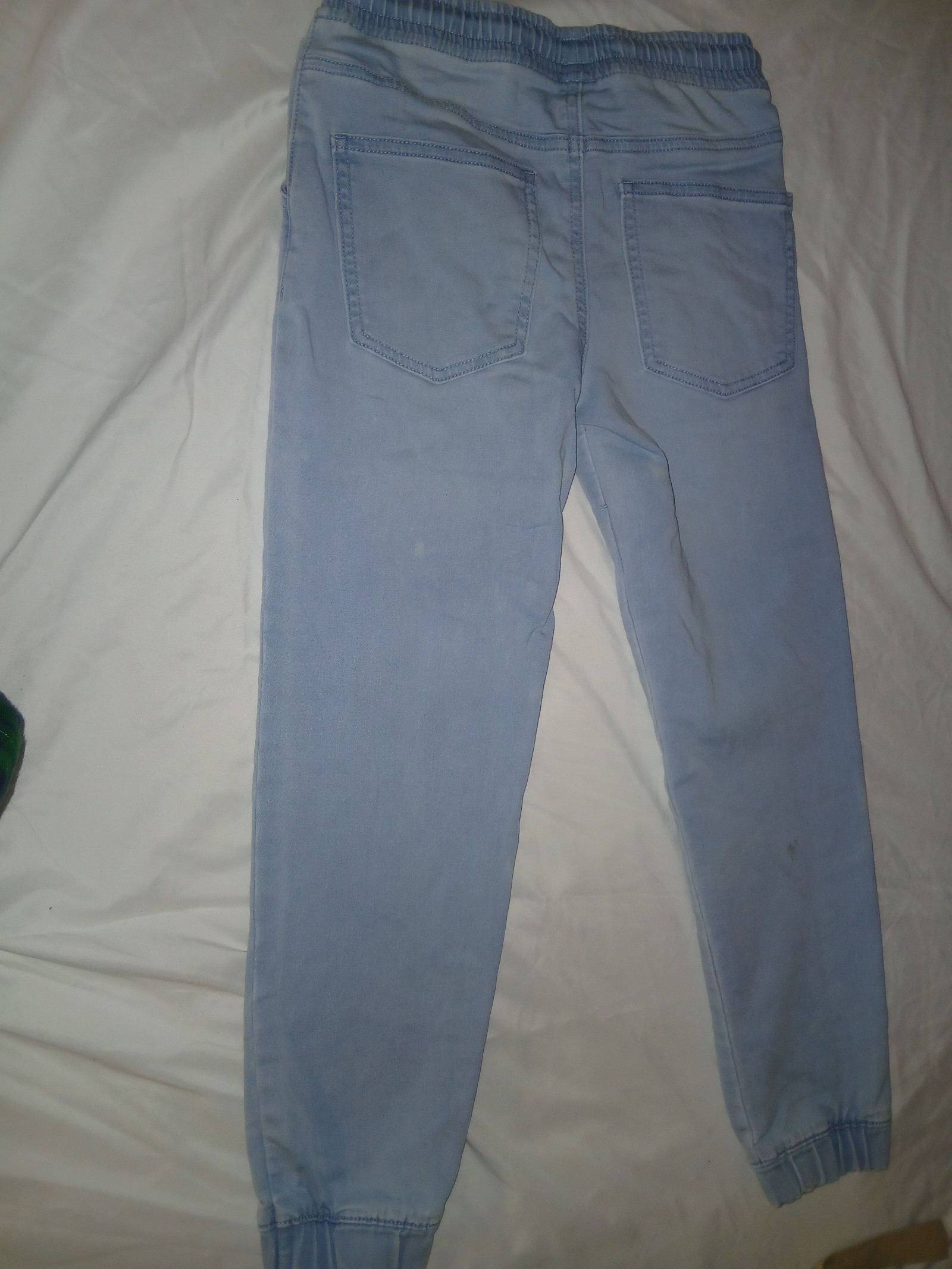 Light Blue Kids Elasticated Waist Trousers Small with Light Stains image 9