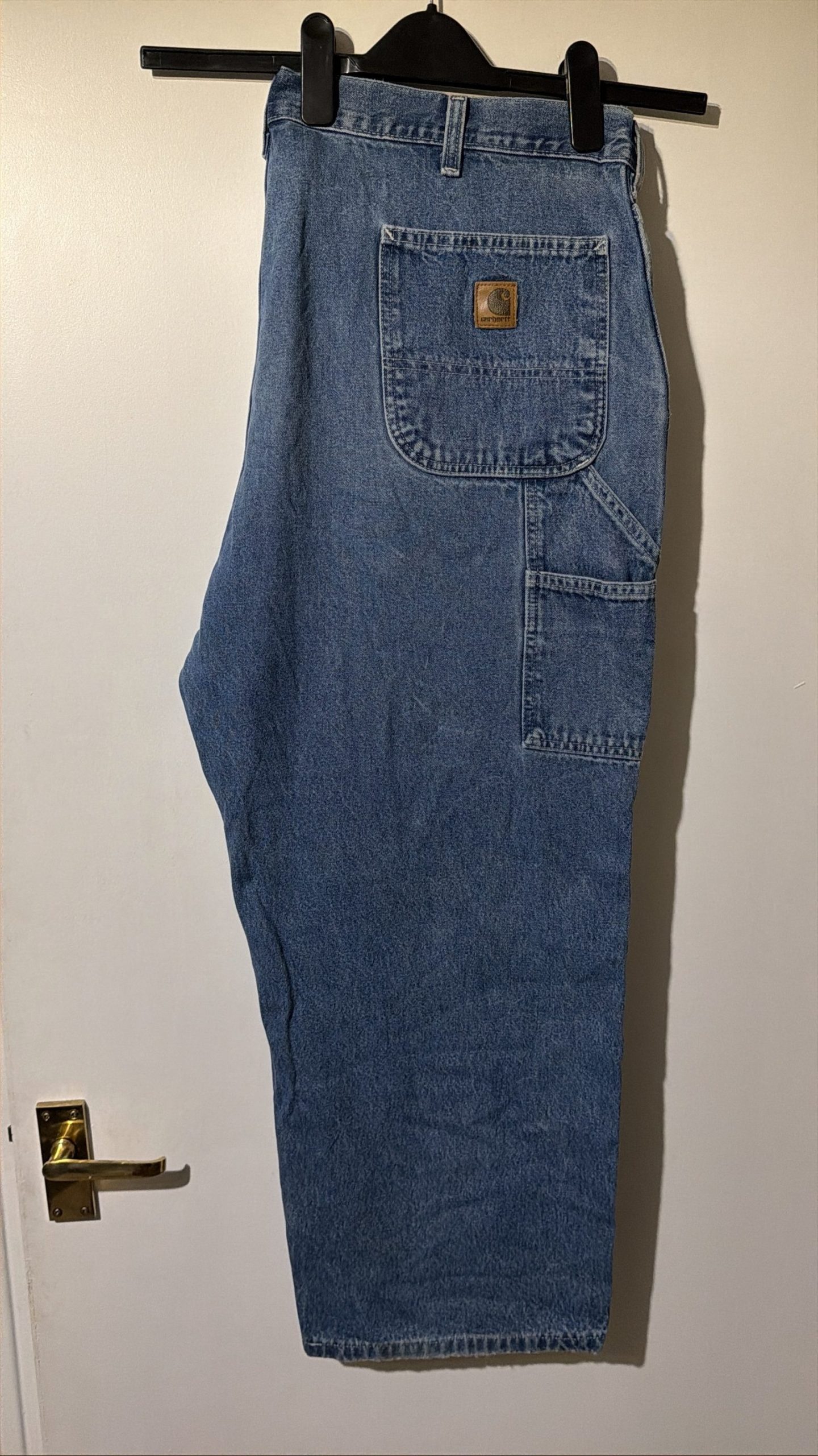 Carhartt Blue Denim Carpenter Jeans Large with Utility Pockets