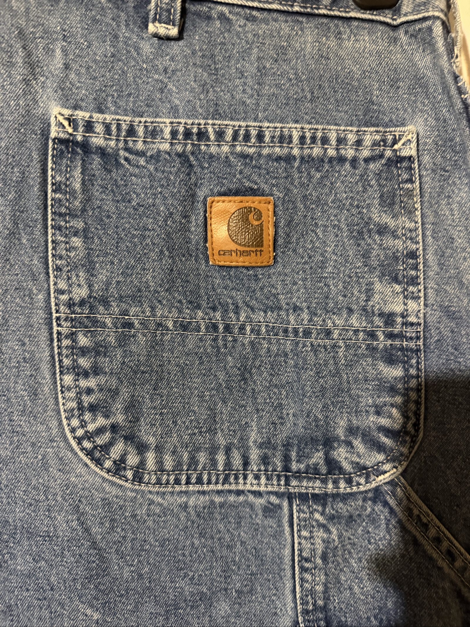 Carhartt Blue Denim Carpenter Jeans Large with Utility Pockets image 2