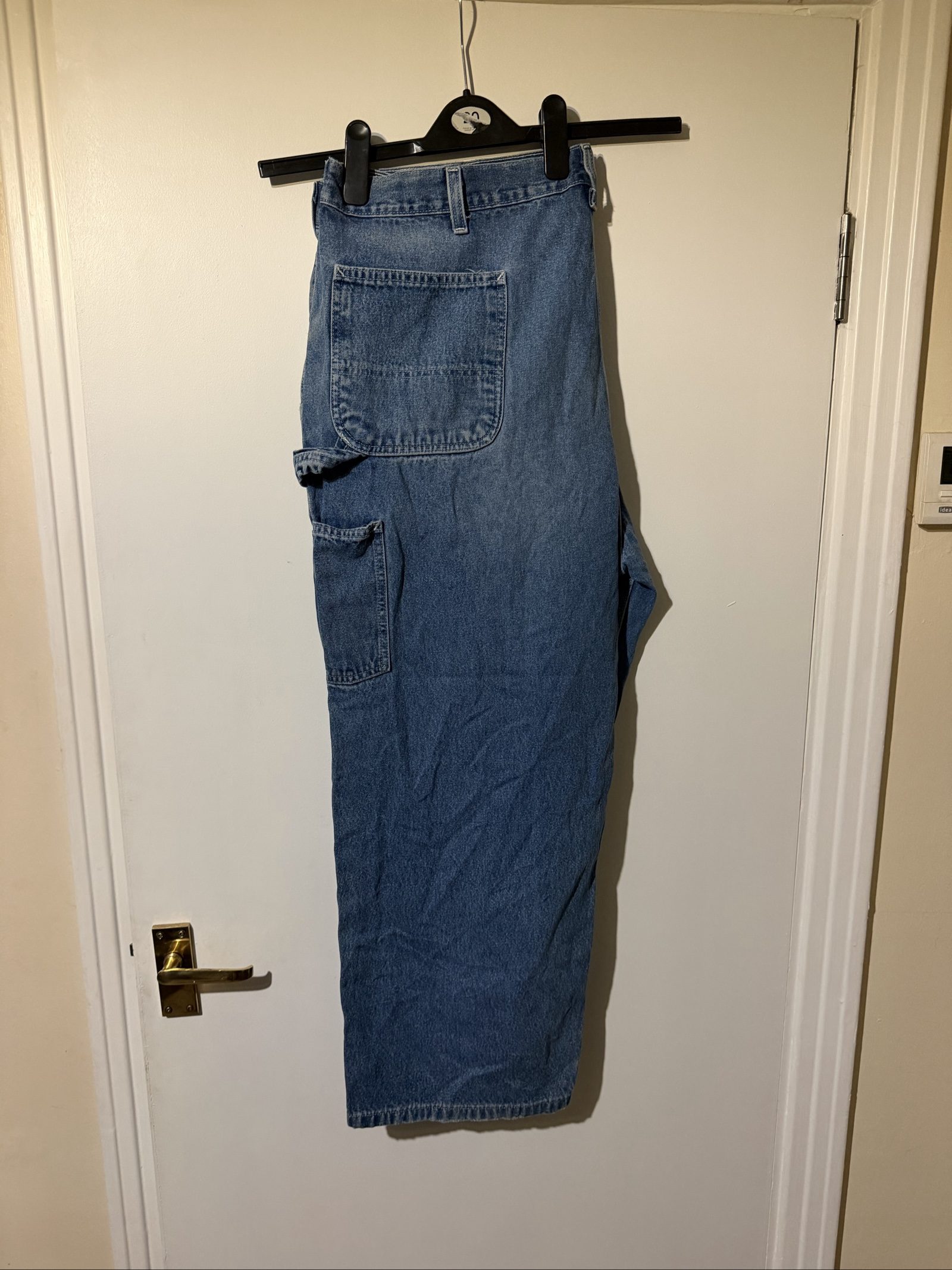 Carhartt Blue Denim Carpenter Jeans Large with Utility Pockets image 3