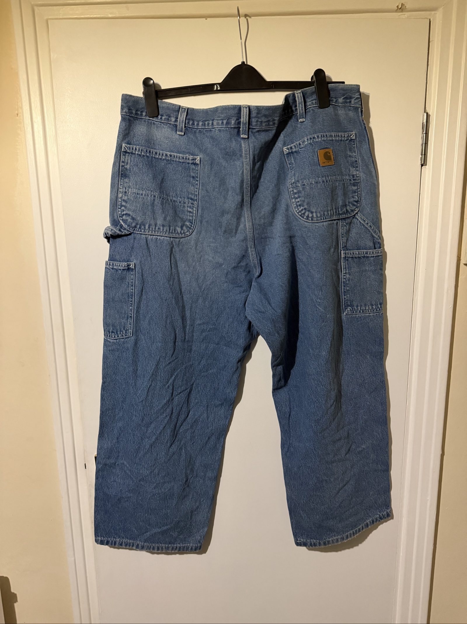 Carhartt Blue Denim Carpenter Jeans Large with Utility Pockets image 5