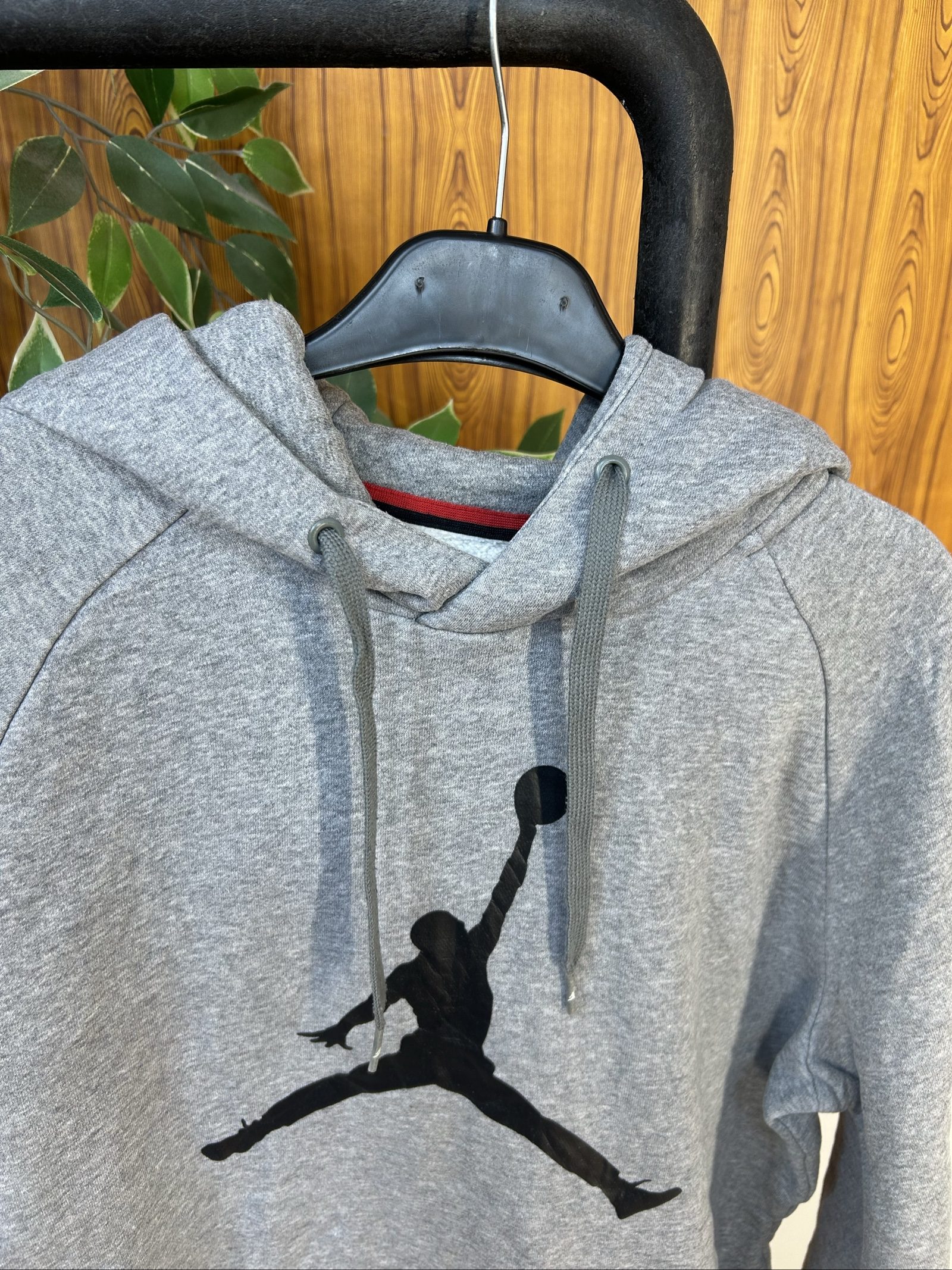 Nike Men's Grey Jordan Logo Hoodie Medium Cotton Blend image 3