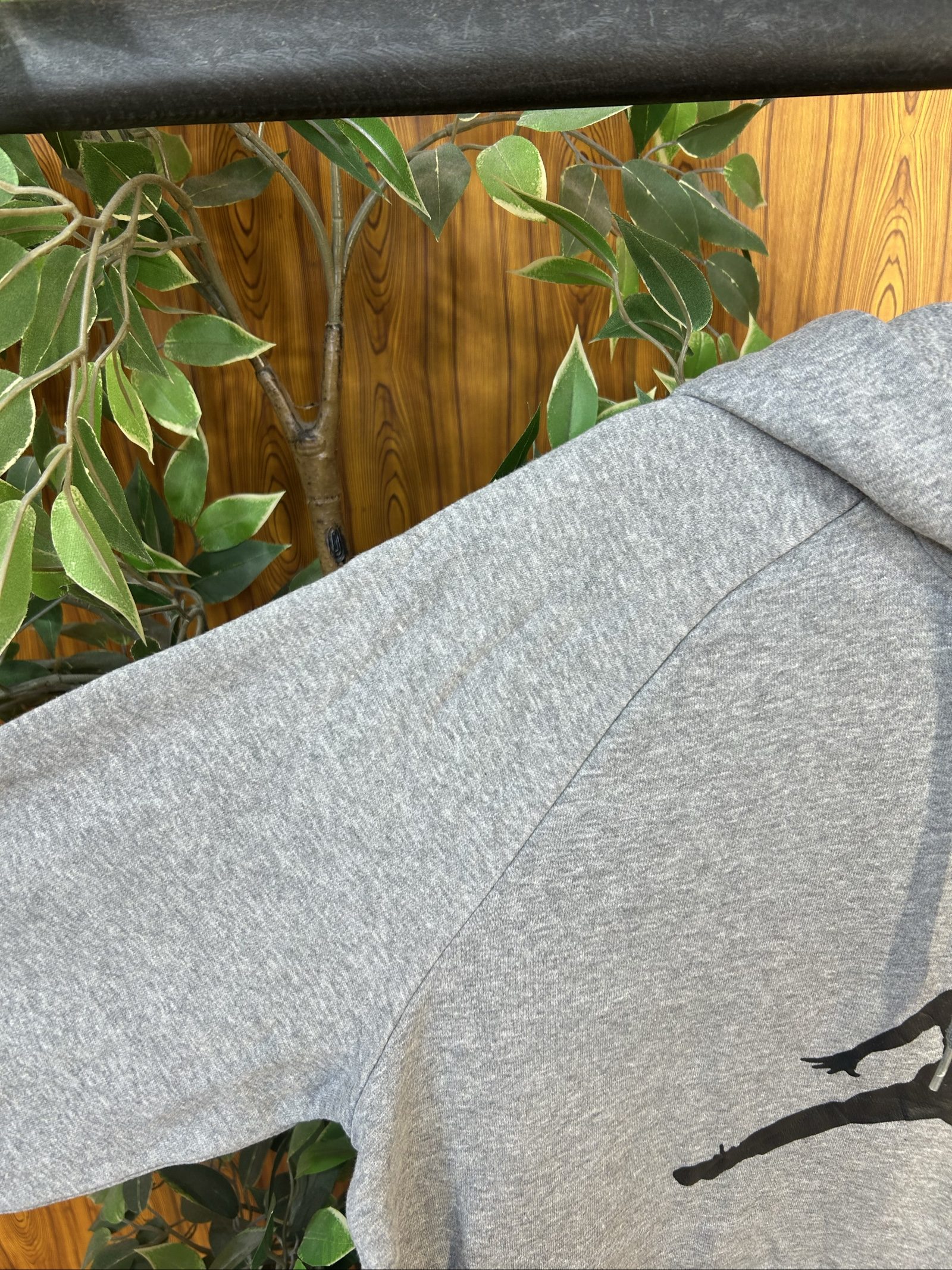 Nike Men's Grey Jordan Logo Hoodie Medium Cotton Blend image 7