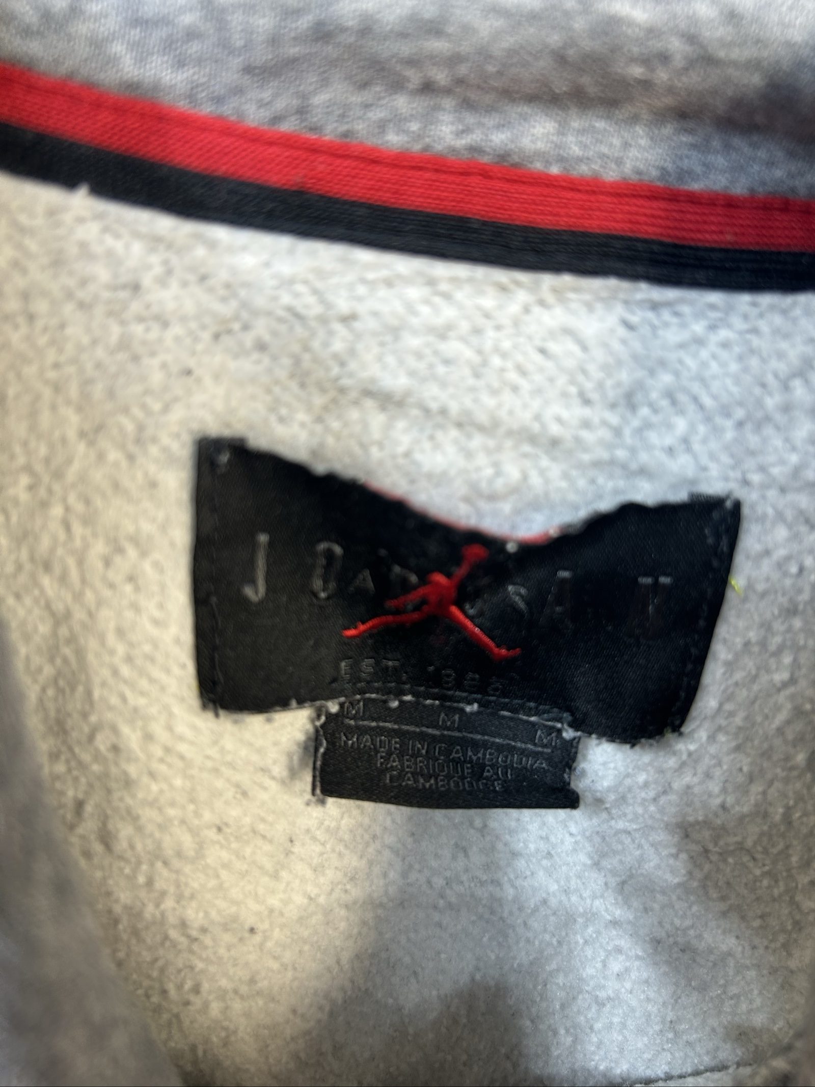 Nike Men's Grey Jordan Logo Hoodie Medium Cotton Blend image 9
