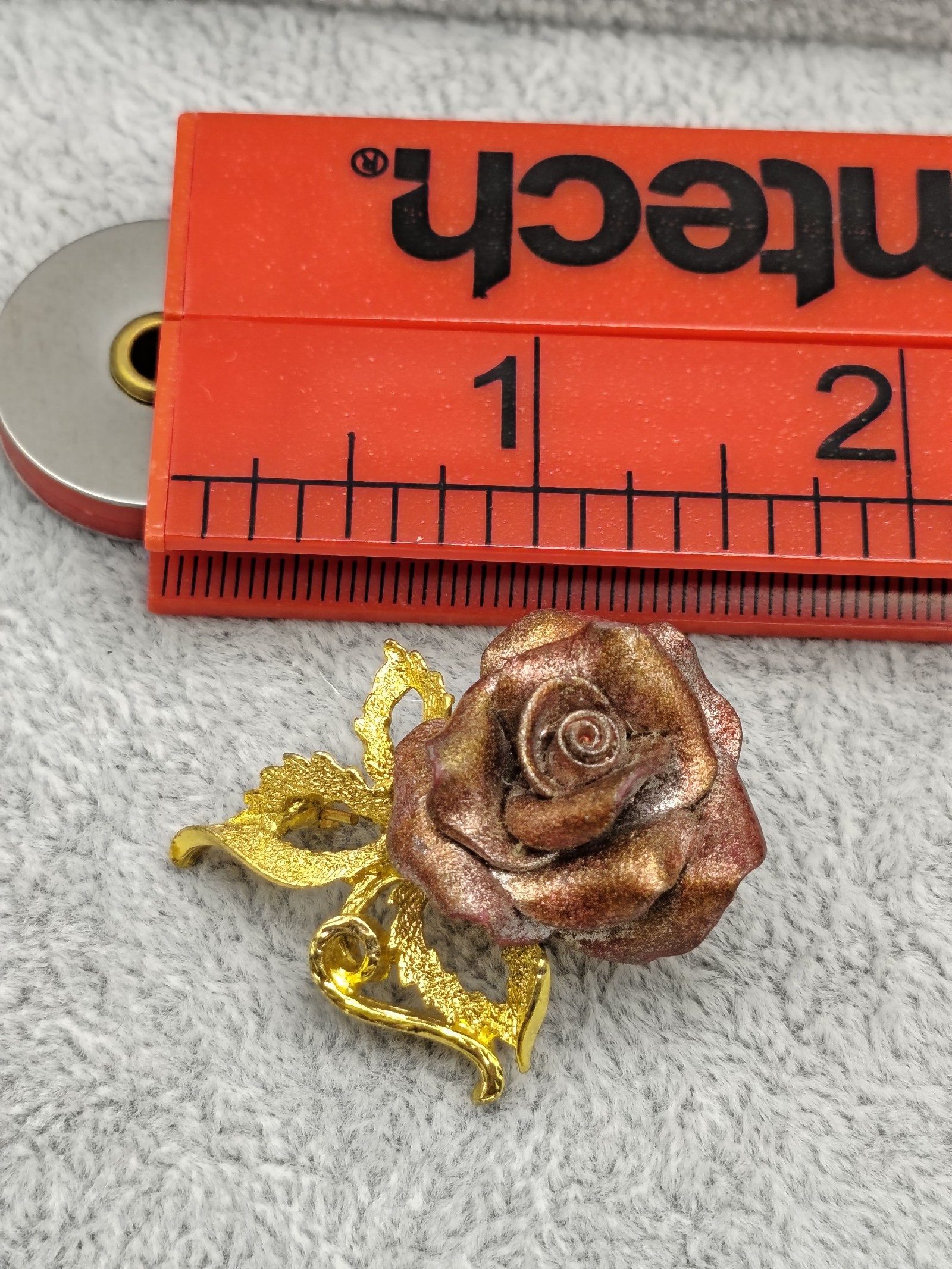 Rose Gold & Gold Flower Brooch Pin 2 in Decorative Gift Box image 3