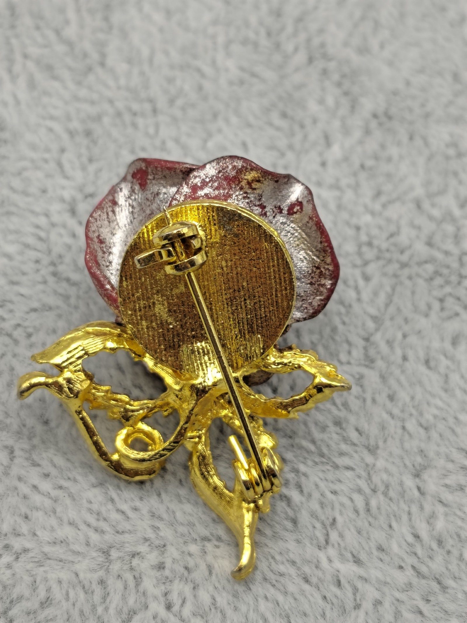Rose Gold & Gold Flower Brooch Pin 2 in Decorative Gift Box image 5