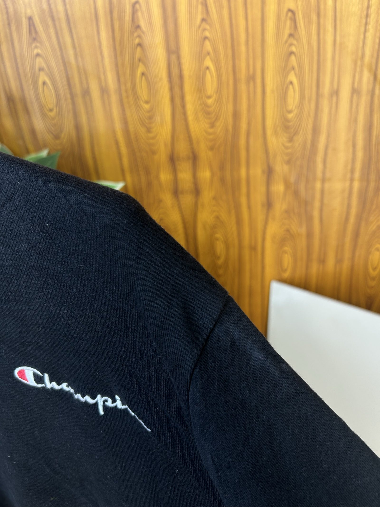 Champion Black Embroidered Logo Sweatshirt Small image 4
