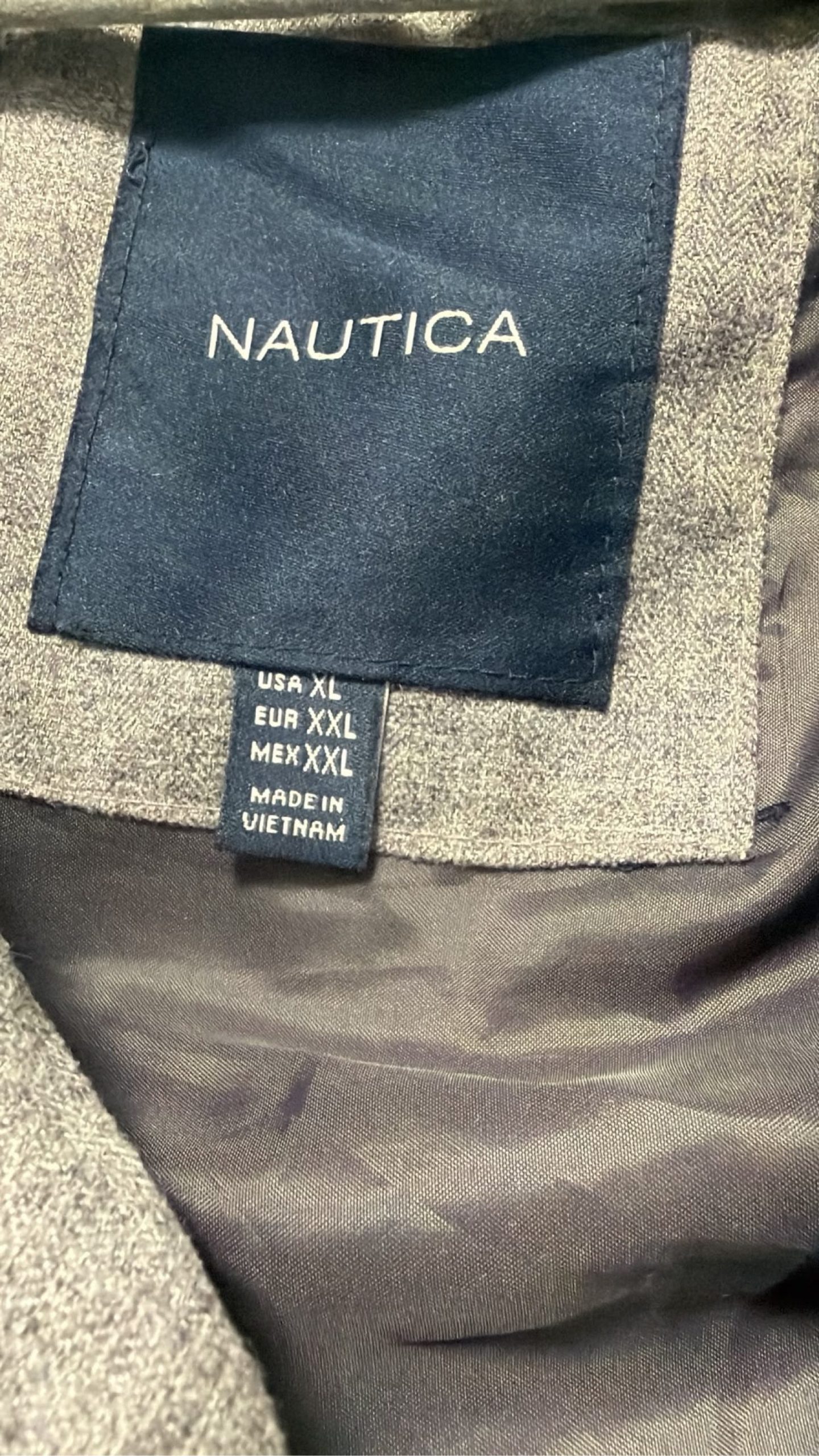 Nautica Grey Quilted Puffer Jacket XL Zip Hooded image 2
