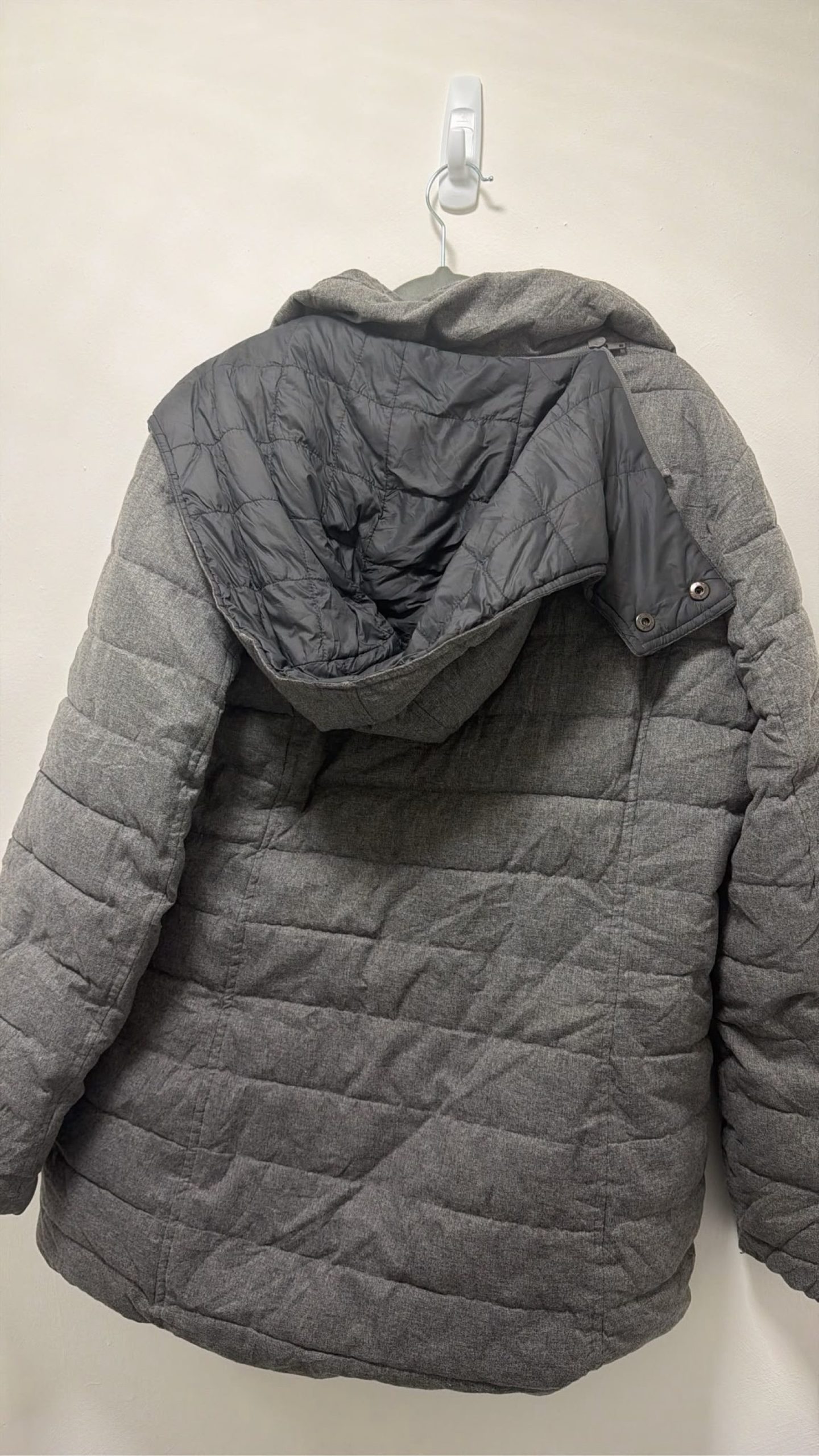 Nautica Grey Quilted Puffer Jacket XL Zip Hooded image 3