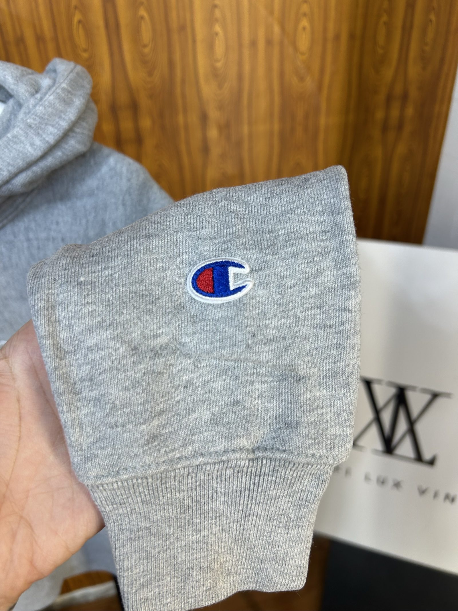 Champion Women's Grey Hoodie Small Reverse Weave image 3
