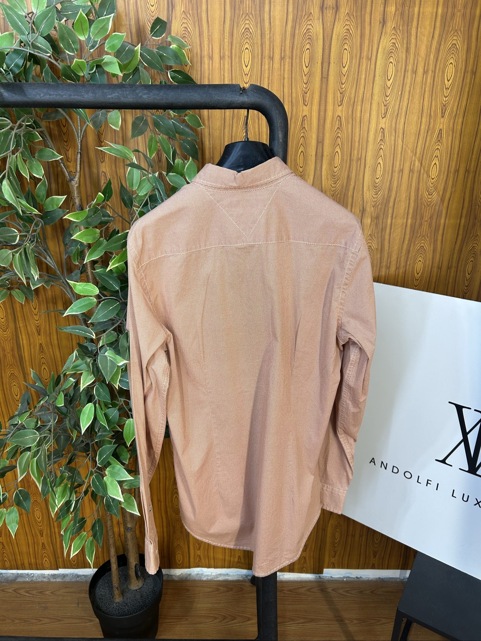 Tommy Hilfiger Men's Brown Slim Fit Cotton Shirt Medium image 4