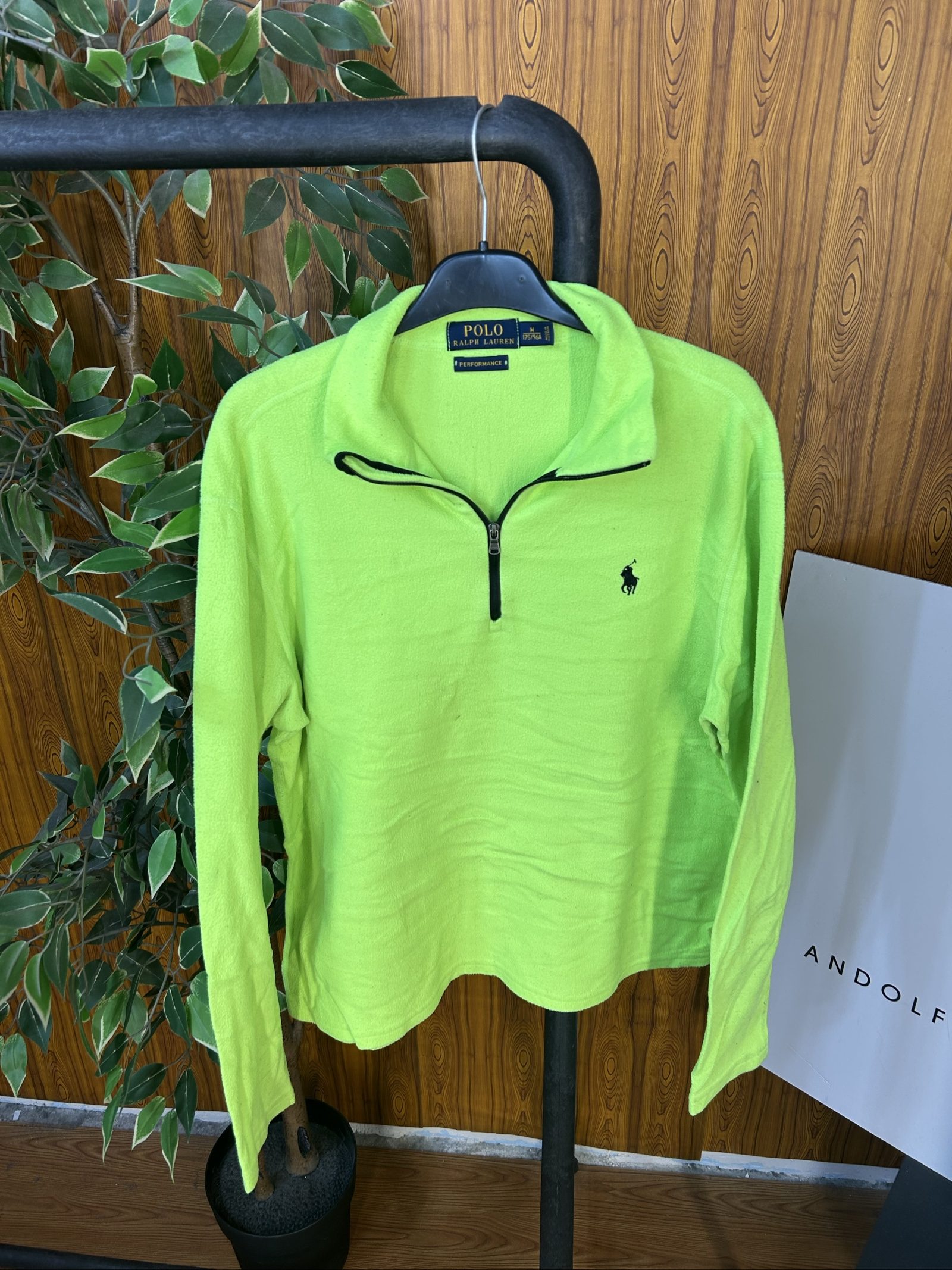 Polo Ralph Lauren Women's Green Fleece Performance Half Zip Medium