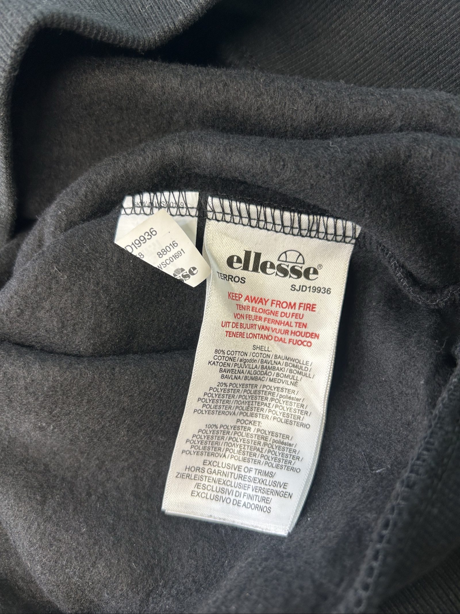 Ellesse Black & Grey Logo Crewneck Sweatshirt Large Men image 8