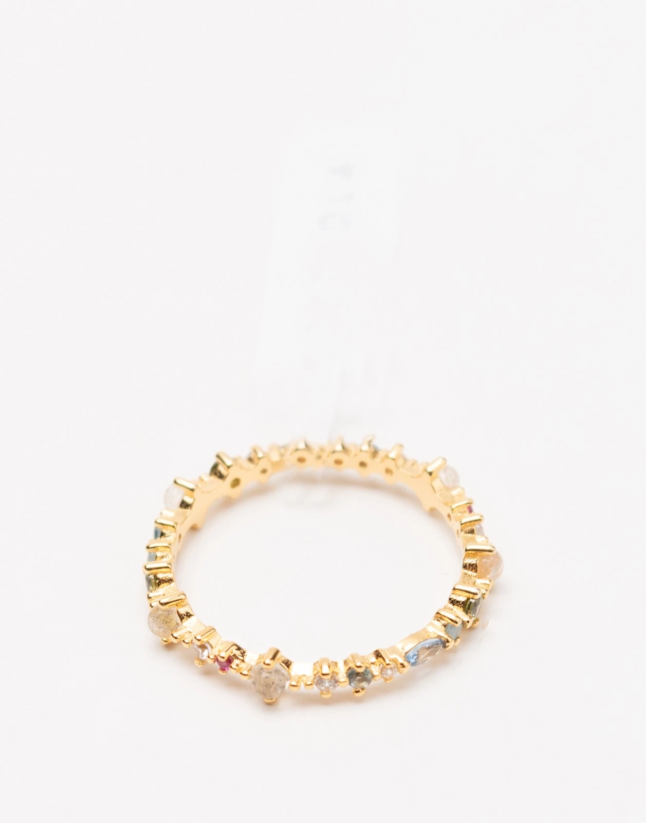 New P D PAOLA Five Gold Multicoloured Gemstone Ring Size 14 / UK N 1/2 image 9