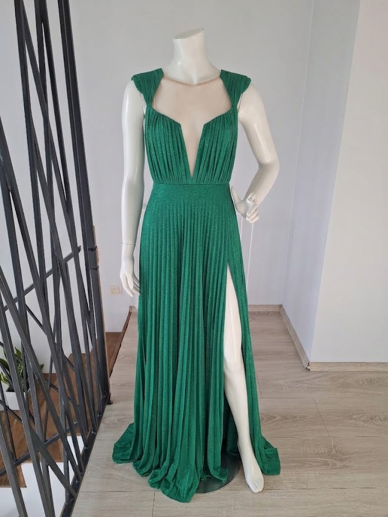 New Elisabetta Franchi Emerald Green Knit Dress Size S