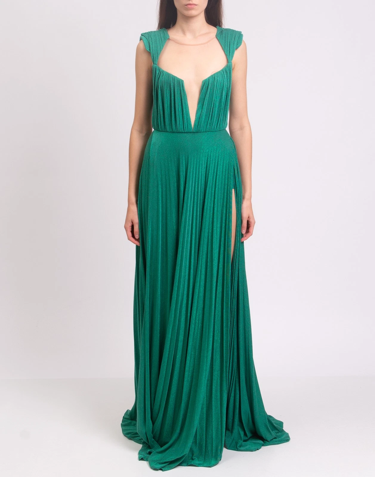 New Elisabetta Franchi Emerald Green Knit Dress Size S image 5