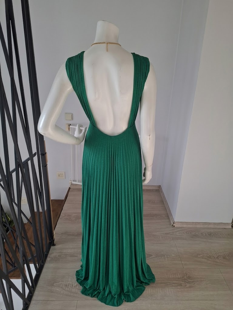 New Elisabetta Franchi Emerald Green Knit Dress Size S image 2