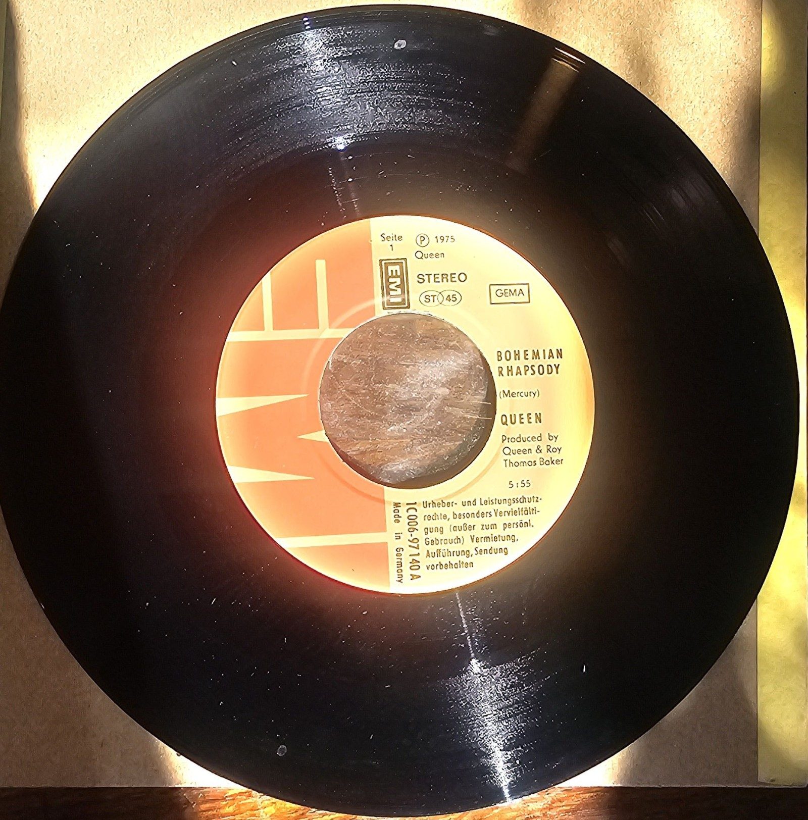 Queen Bohemian Rhapsody EMI TC006 7" Vinyl Single GERMANY