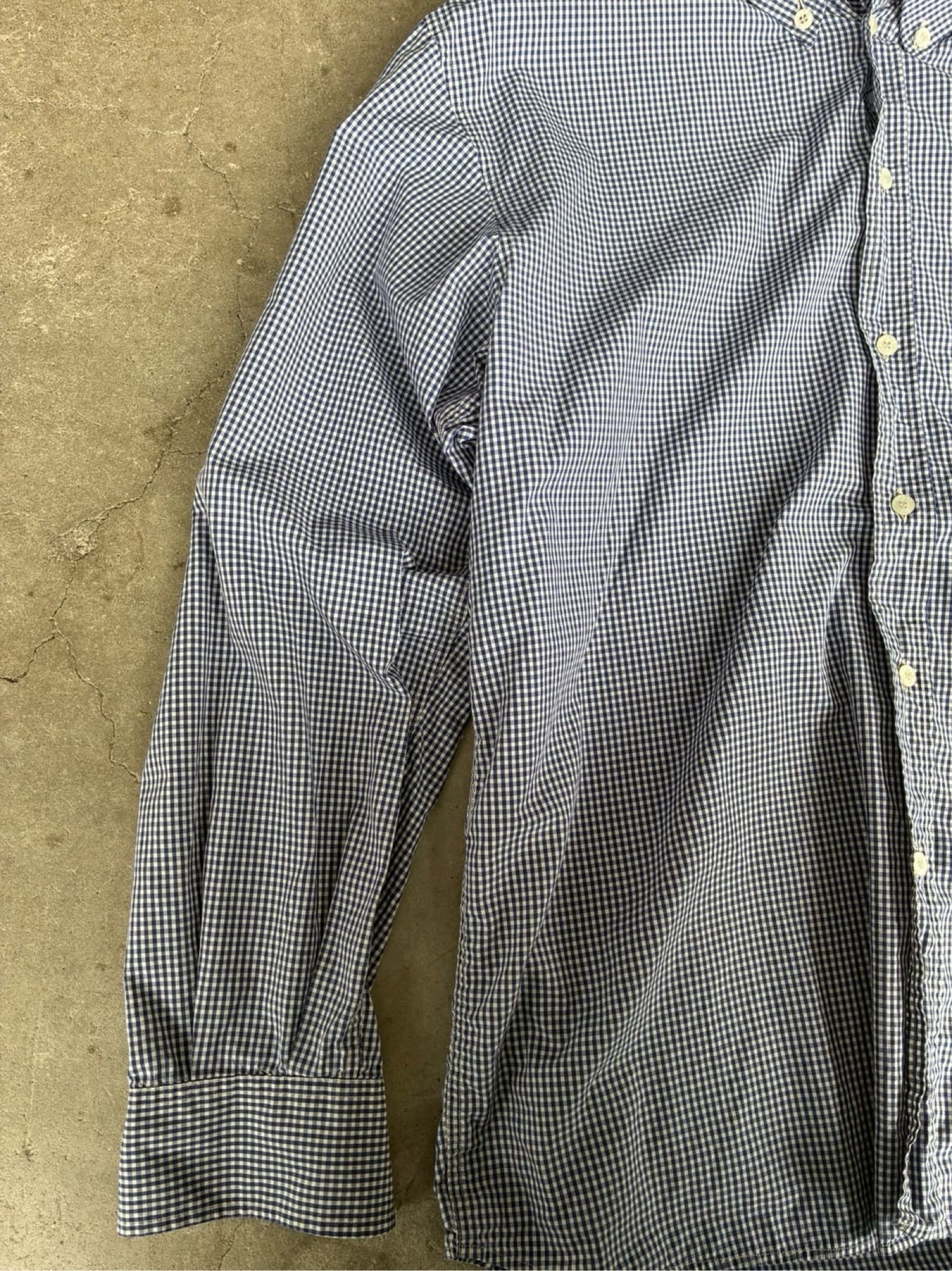 Iceberg Dark Blue & White Checkered Embroidered Pocket Shirt Large image 5