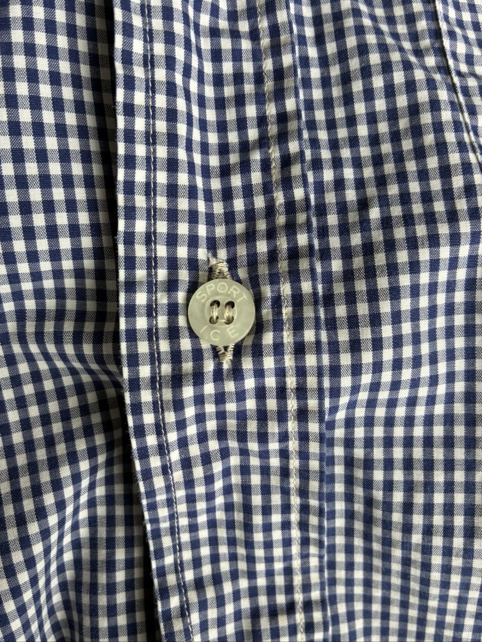 Iceberg Dark Blue & White Checkered Embroidered Pocket Shirt Large image 8