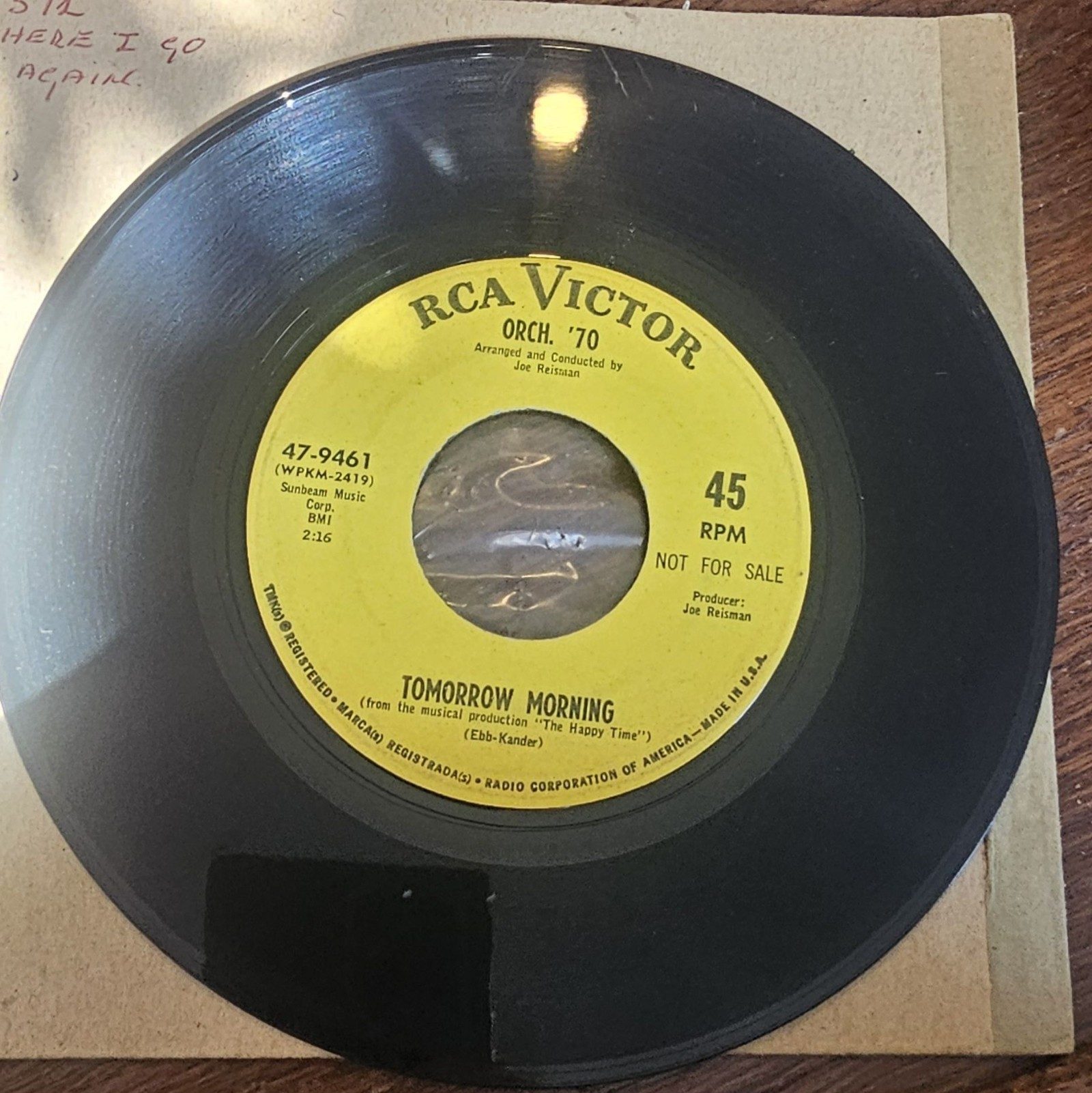 RCA Victor Orch 70 Tomorrow Morning PROMO