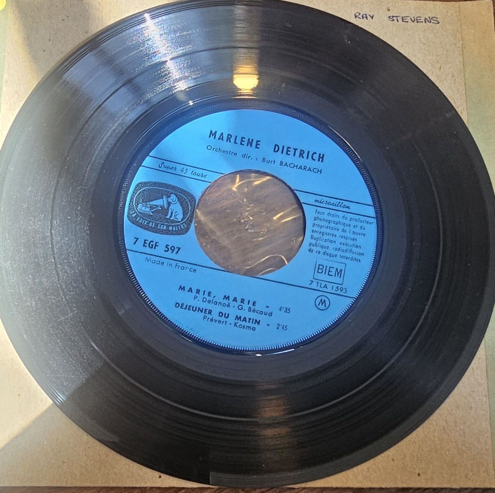 Marlene Dietrich Cherche La Rose 7" Vinyl Single 7 EGF 597 FRANCE image 2