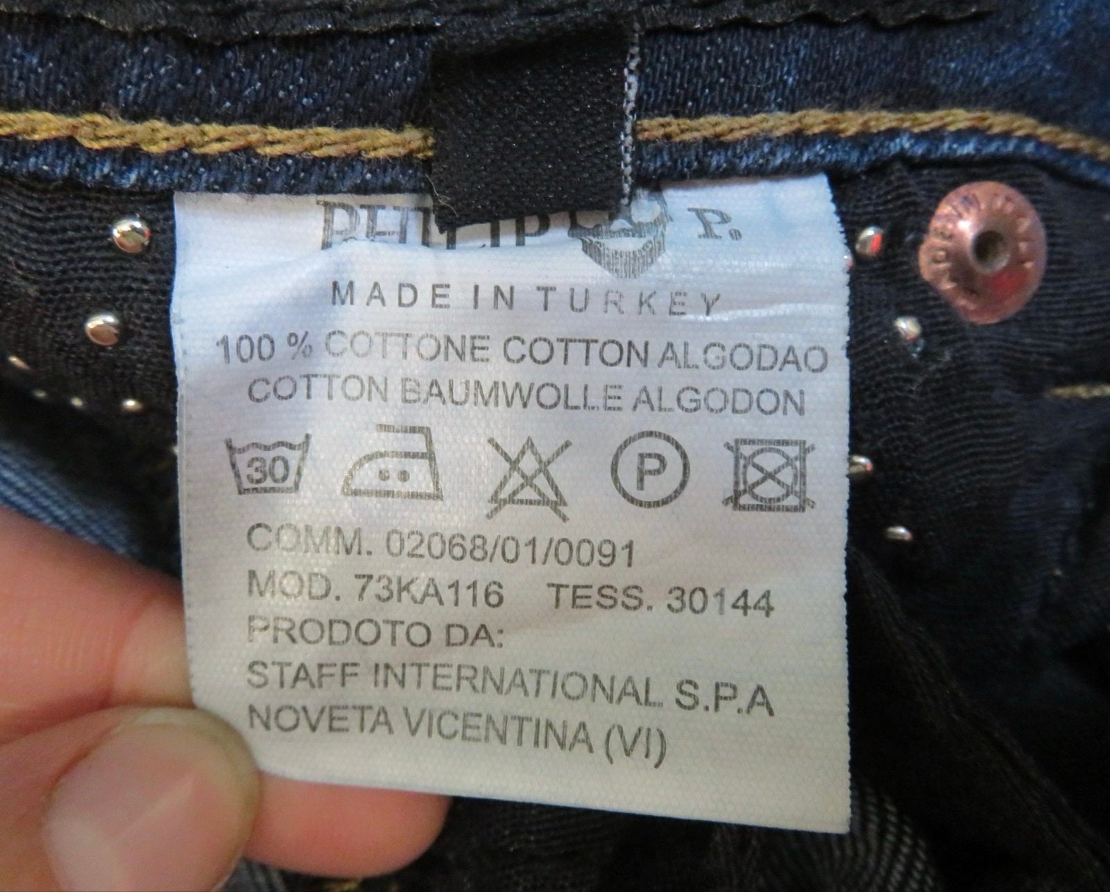 Unbranded Blue Studded Denim Jeans Medium image 8