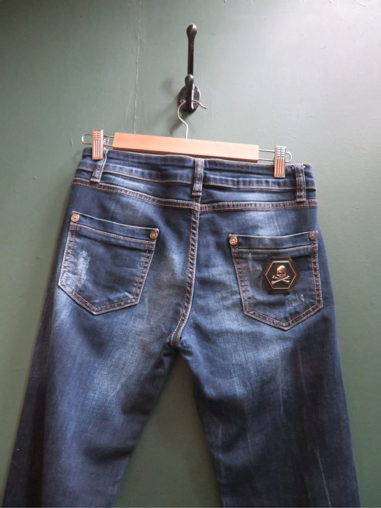 Unbranded Blue Studded Denim Jeans Medium image 5