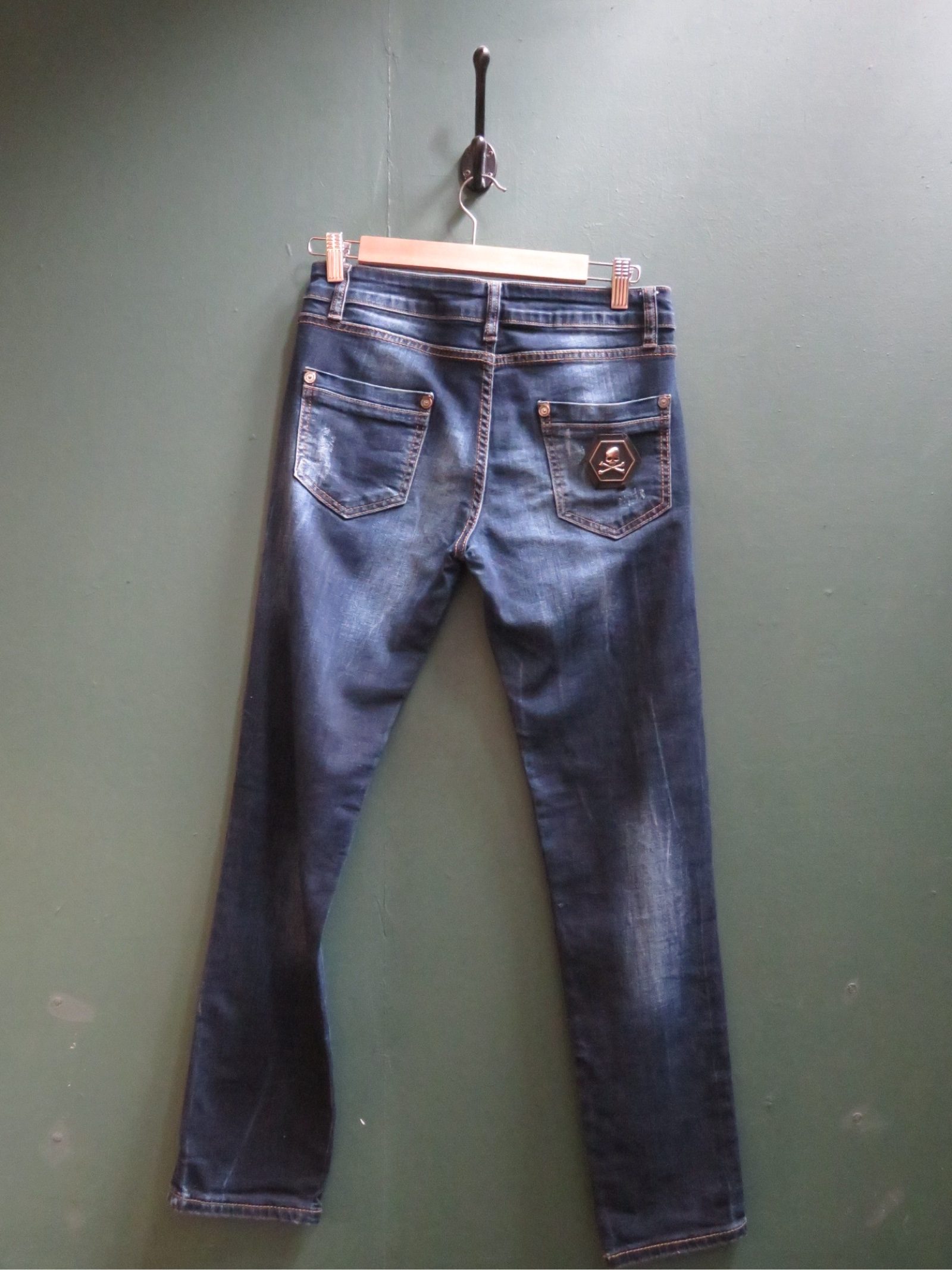 Unbranded Blue Studded Denim Jeans Medium image 4