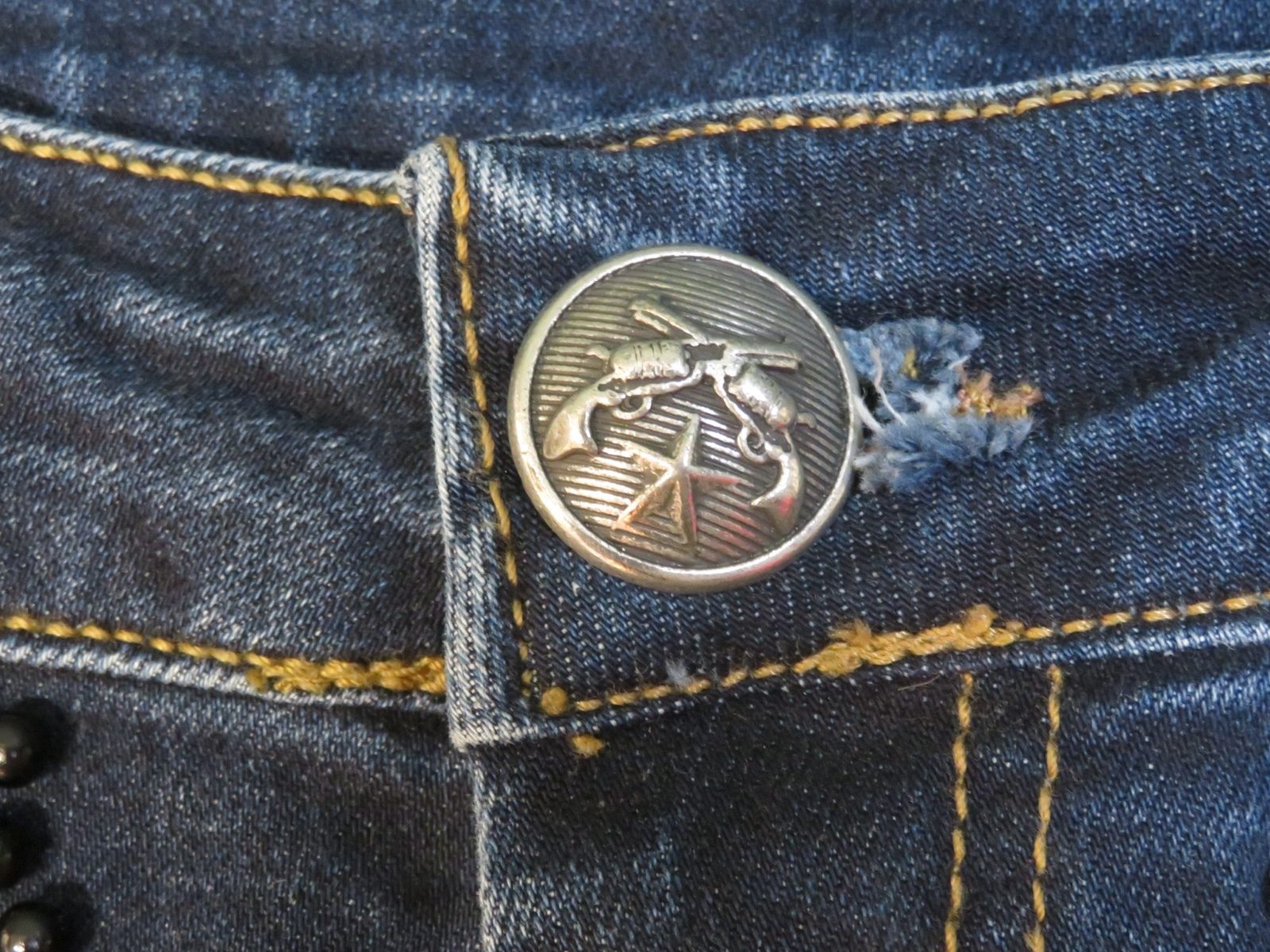 Unbranded Blue Studded Denim Jeans Medium image 7