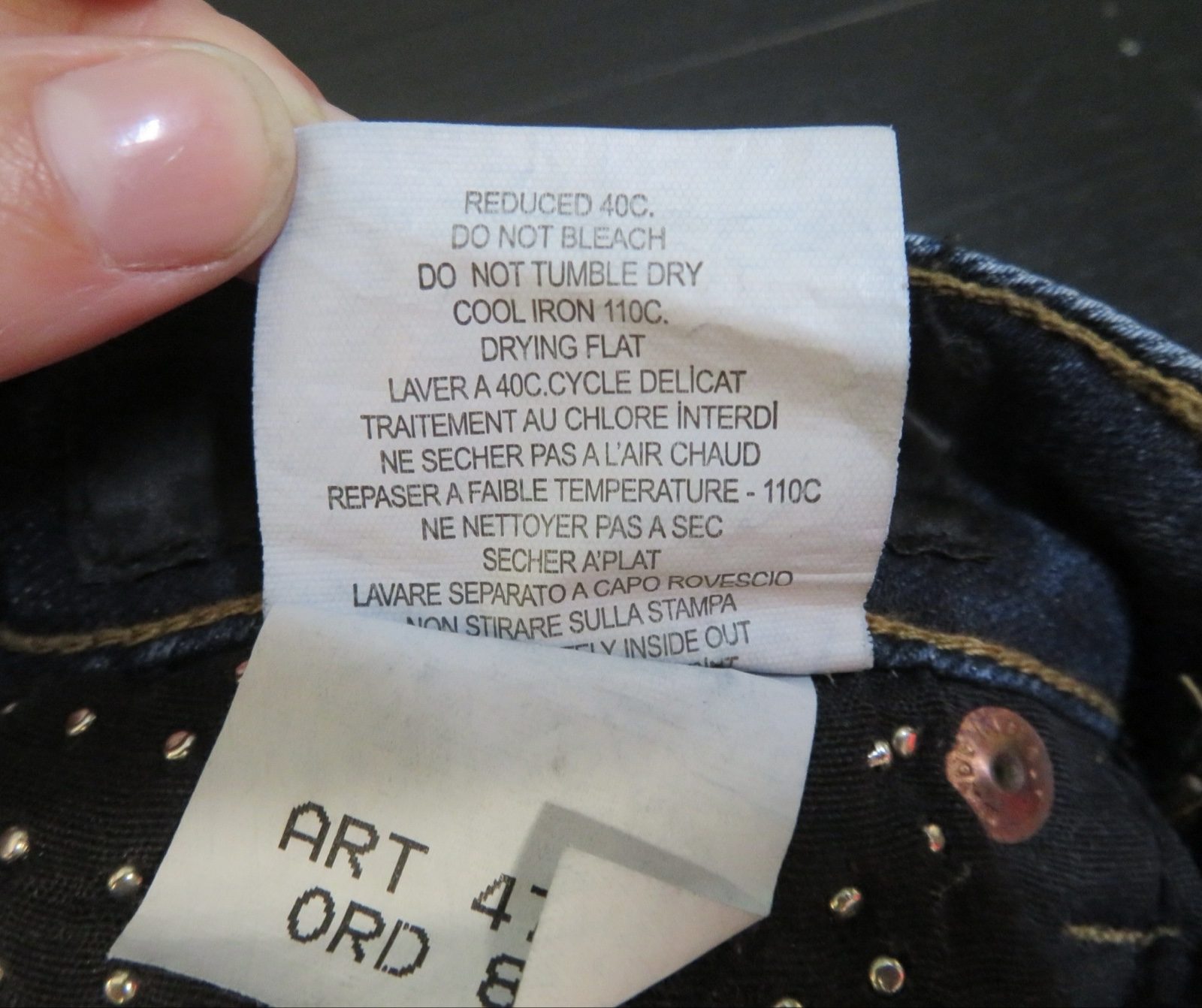 Unbranded Blue Studded Denim Jeans Medium image 9