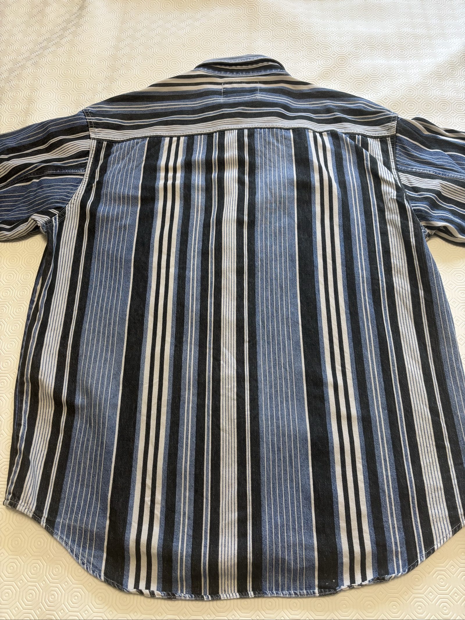 Levi’s vintage 90’s silver label Men's Black, Blue & White Striped Cotton Casual Shirt Large image 5
