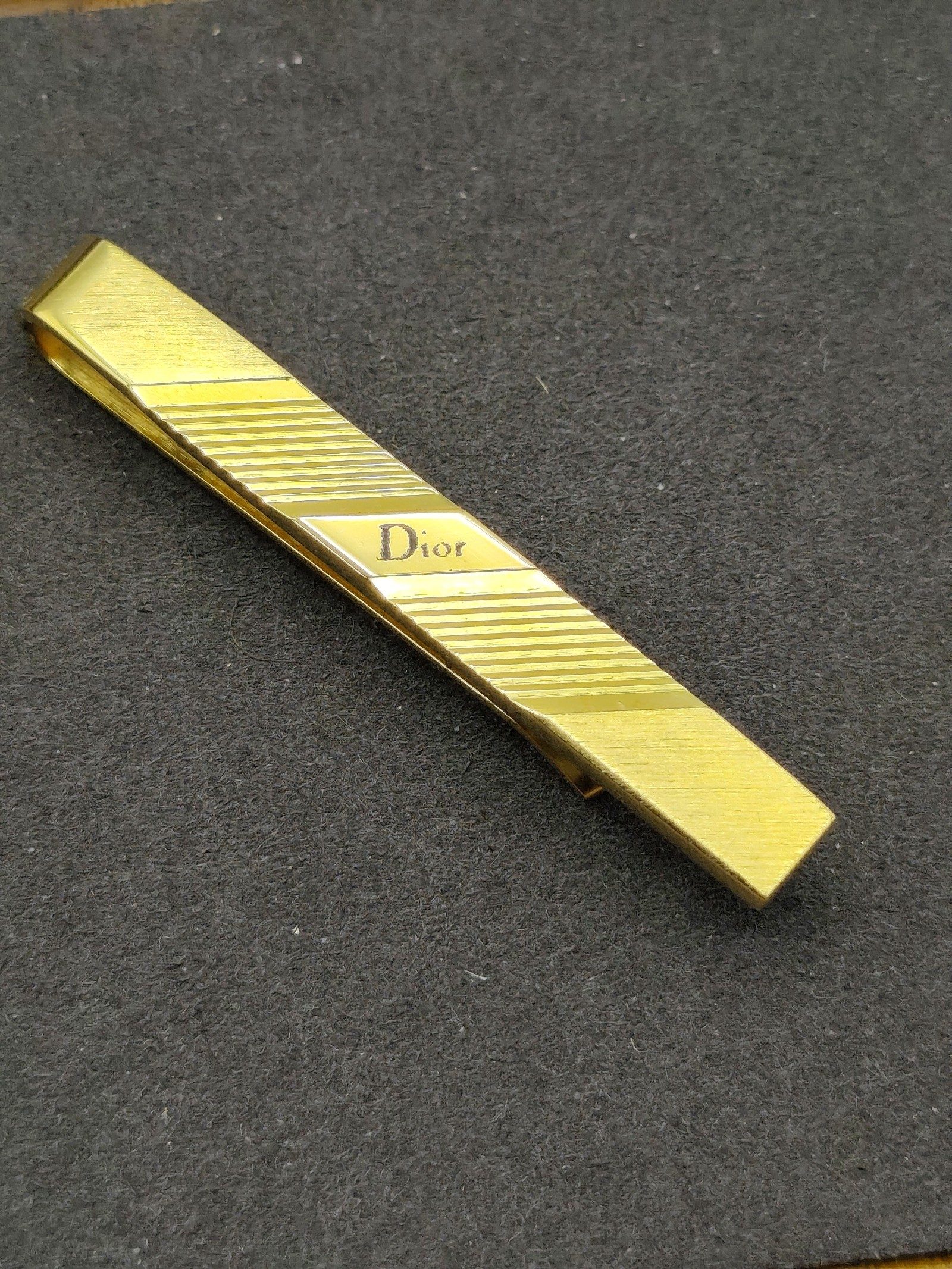 Christian Dior Gold Tone Tie Clip With Box image 5