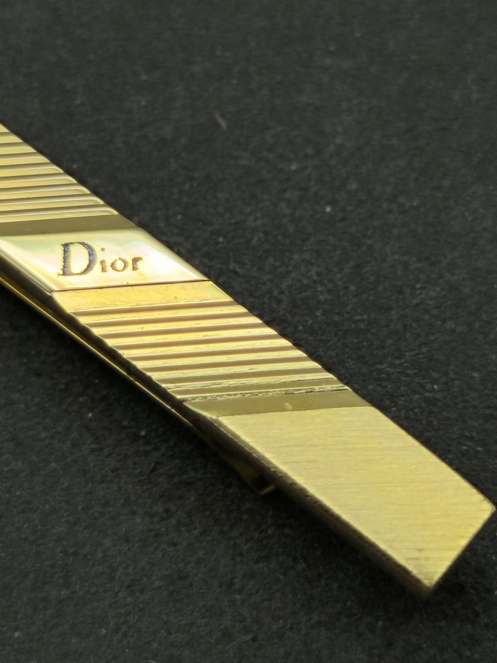 Christian Dior Gold Tone Tie Clip With Box image 6