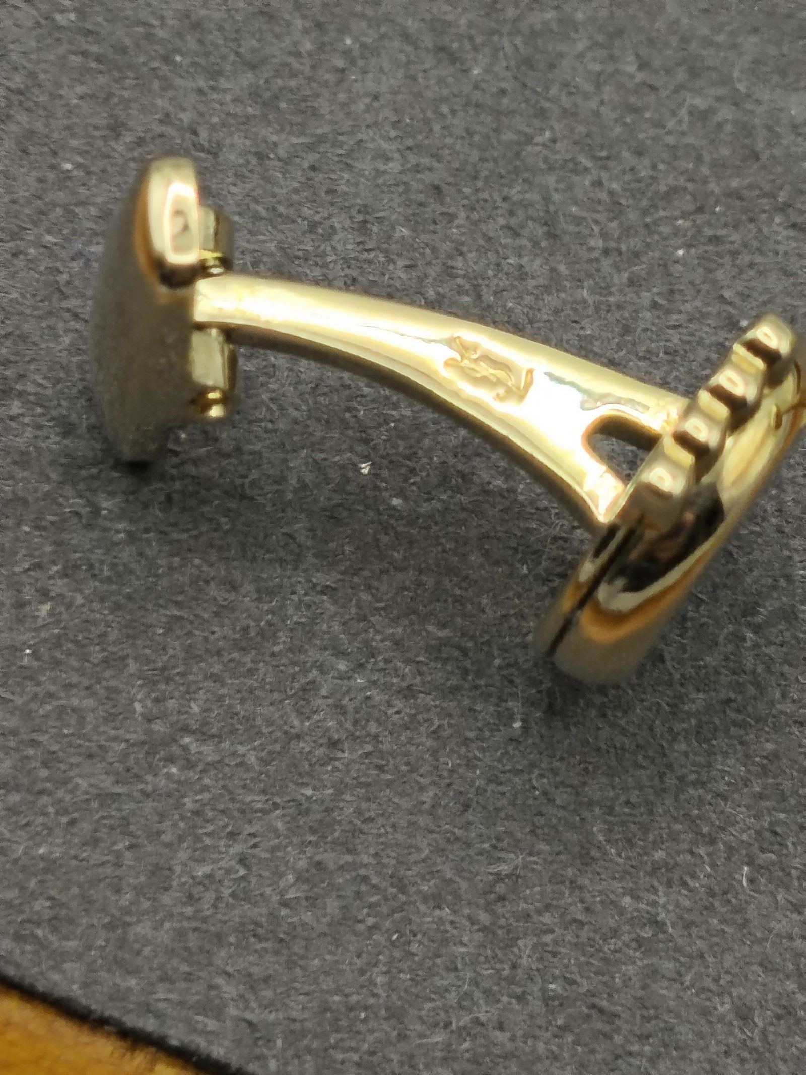 Yves Saint Laurent Gold & Navy Cufflinks with Box image 9