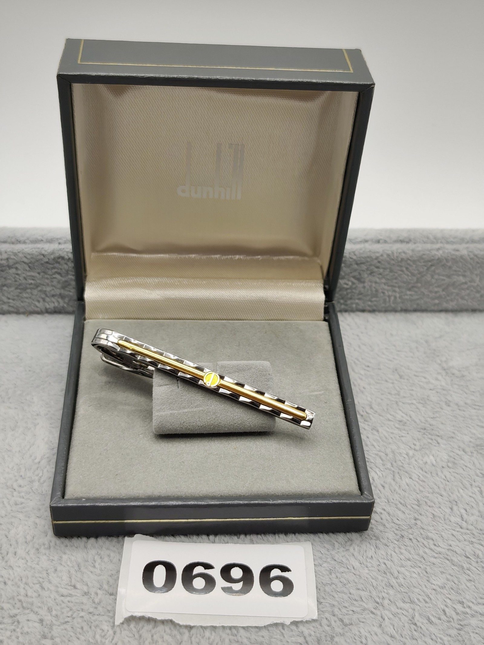Dunhill Silver & Gold Tone Tie Clip with Logo