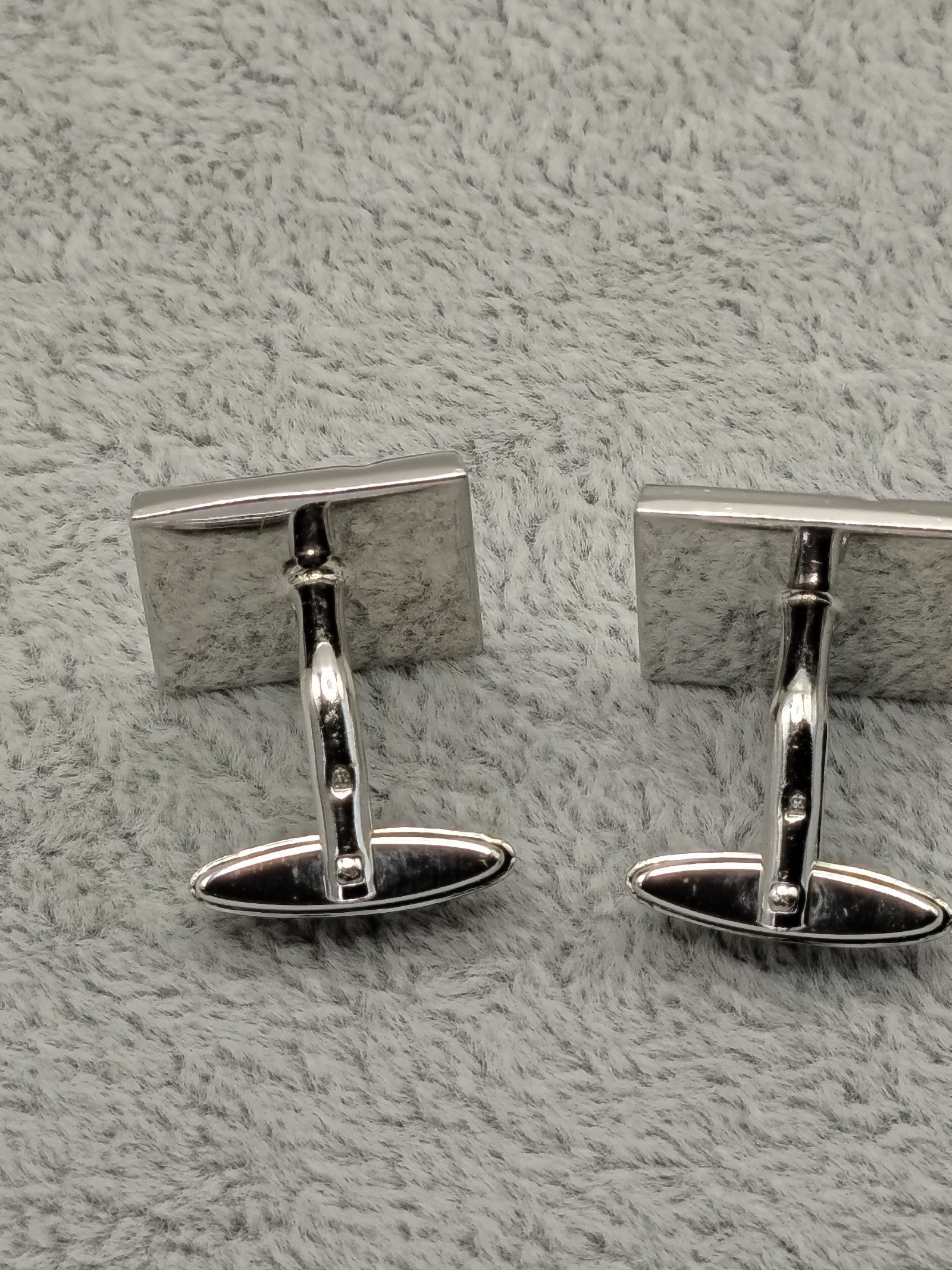Lanvin Silver Tone Men's Geometric Cufflinks with Gift Box image 7