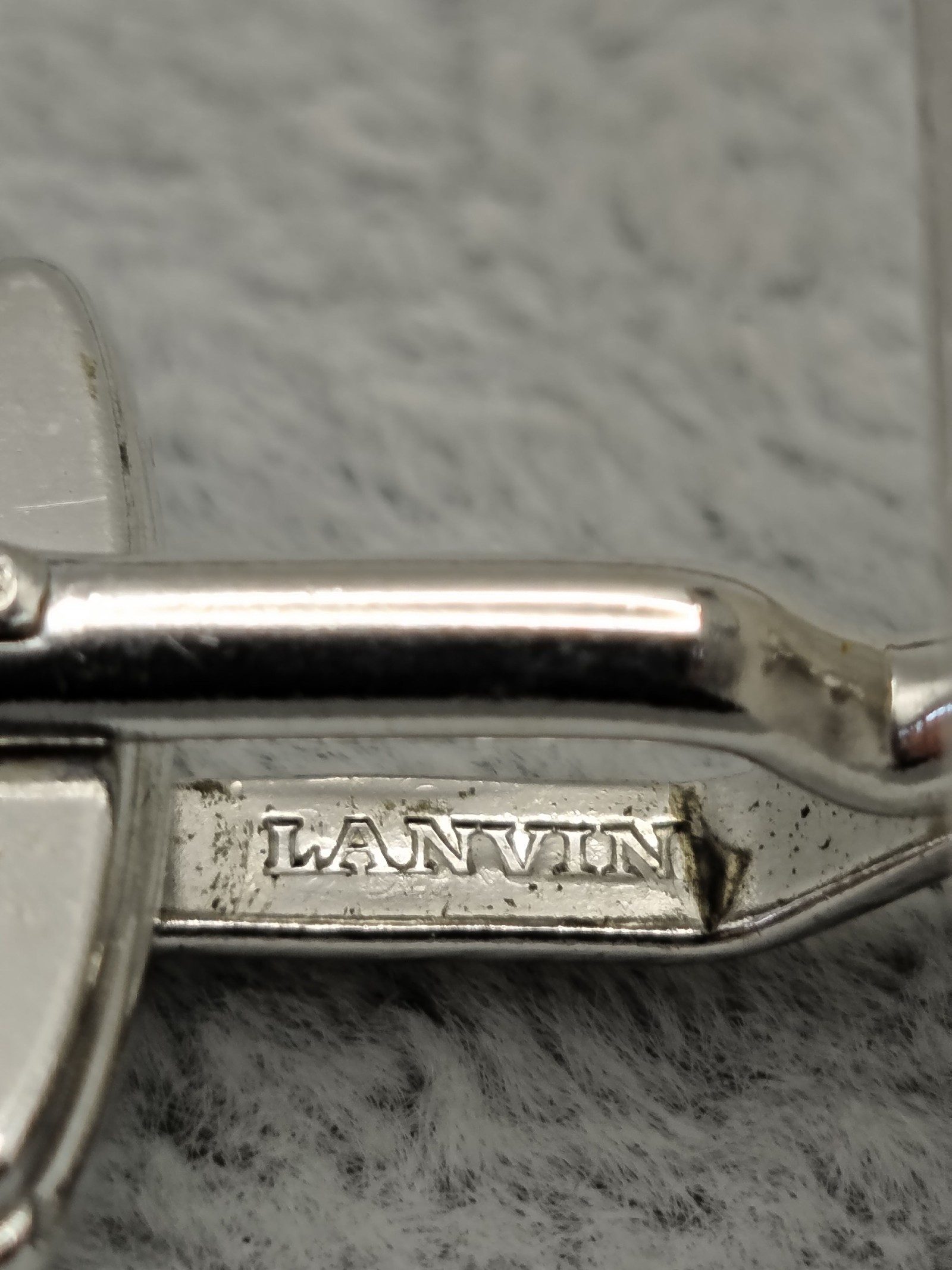 Lanvin Silver Tone Men's Geometric Cufflinks with Gift Box image 8