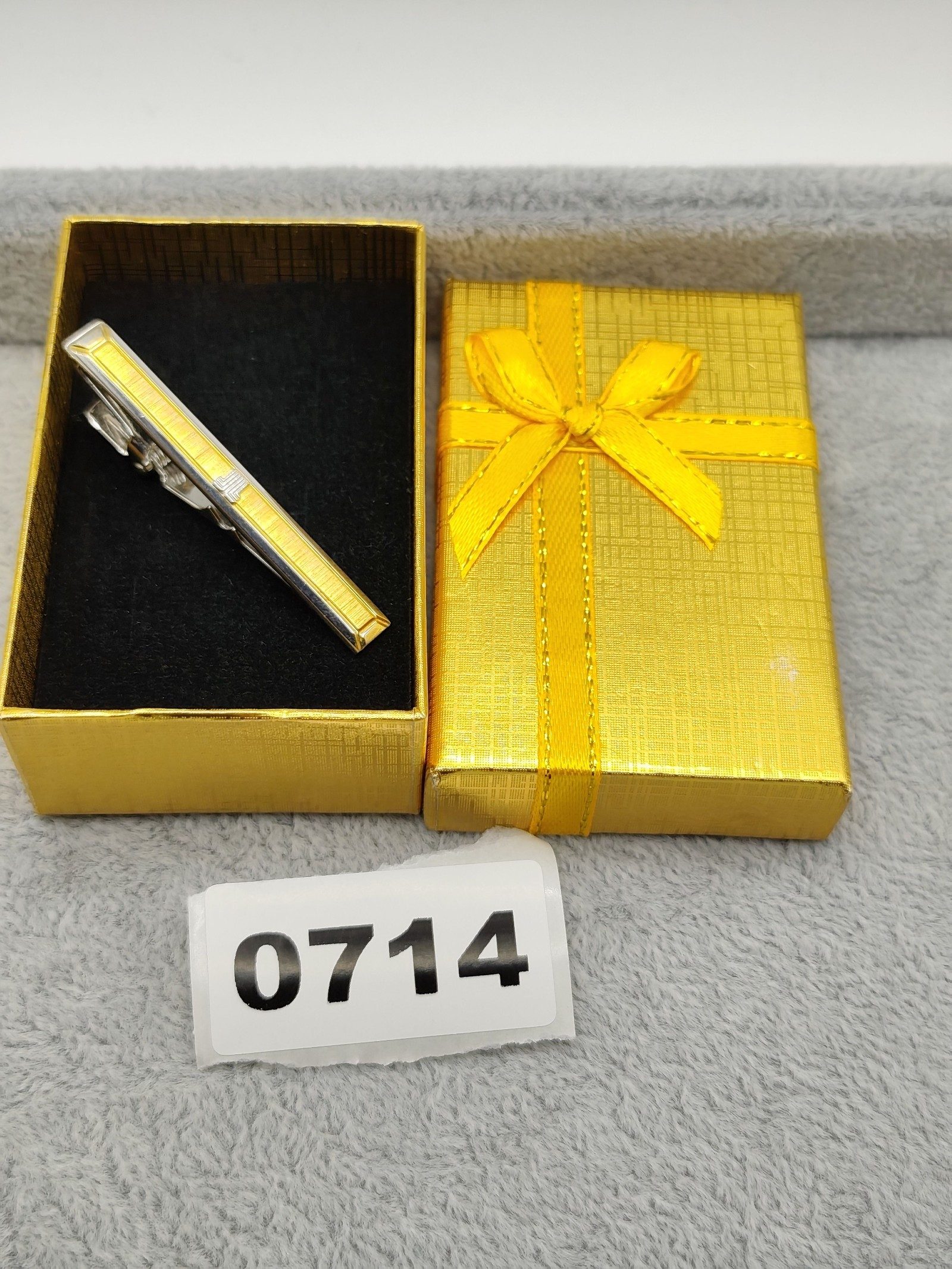 Lanvin Silver & Yellow Tie Clip Bar