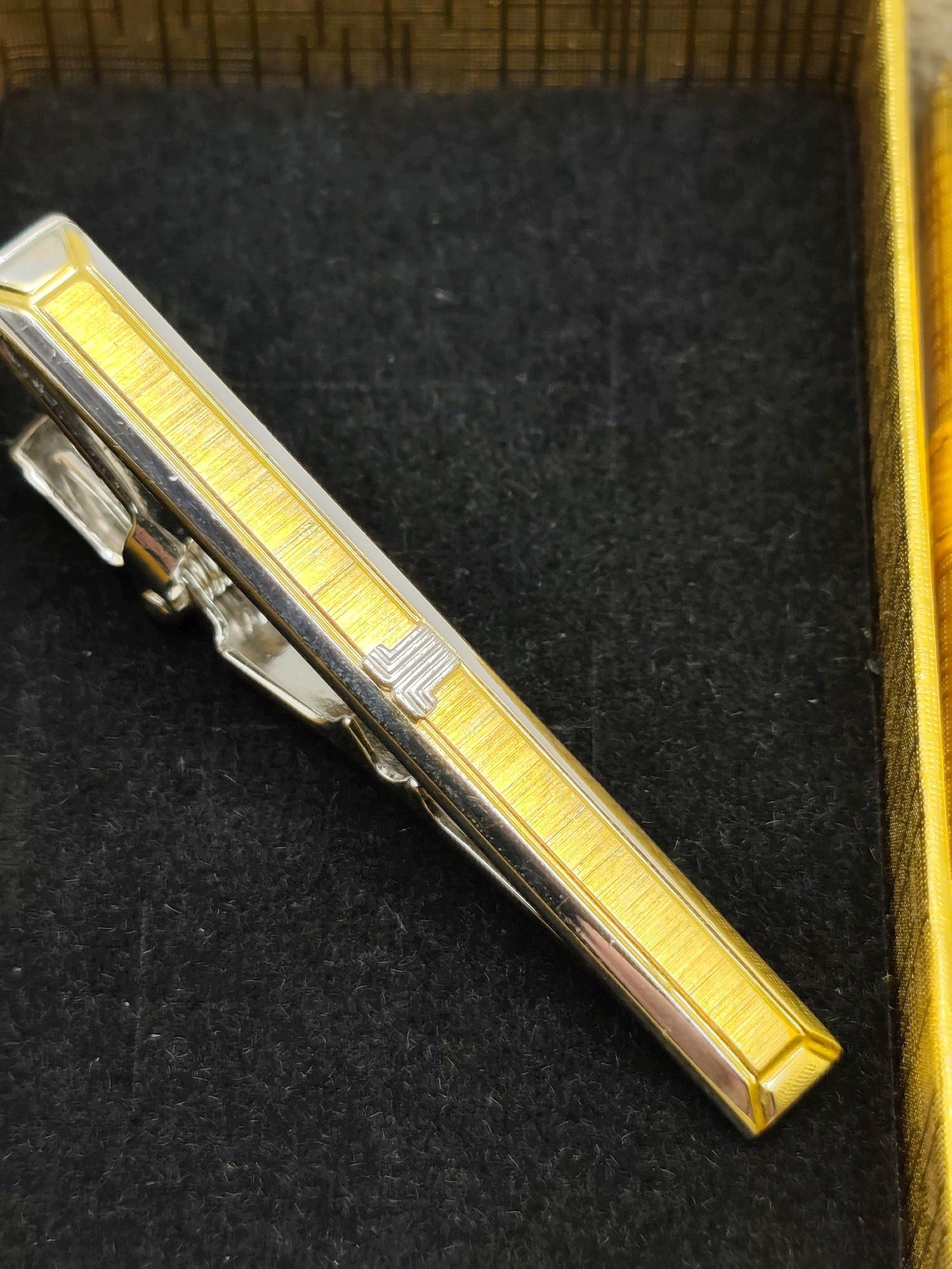 Lanvin Silver & Yellow Tie Clip Bar image 2