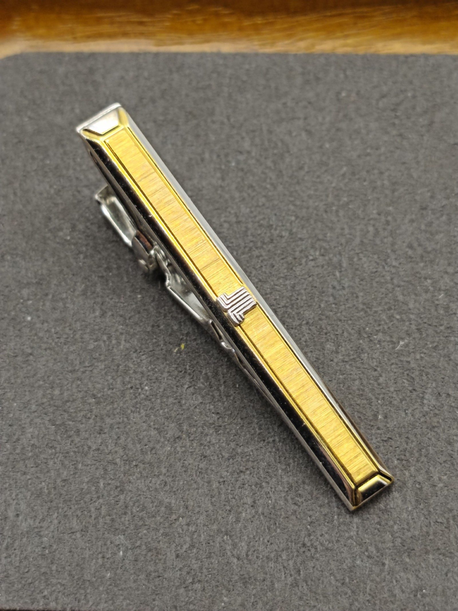 Lanvin Silver & Yellow Tie Clip Bar image 5