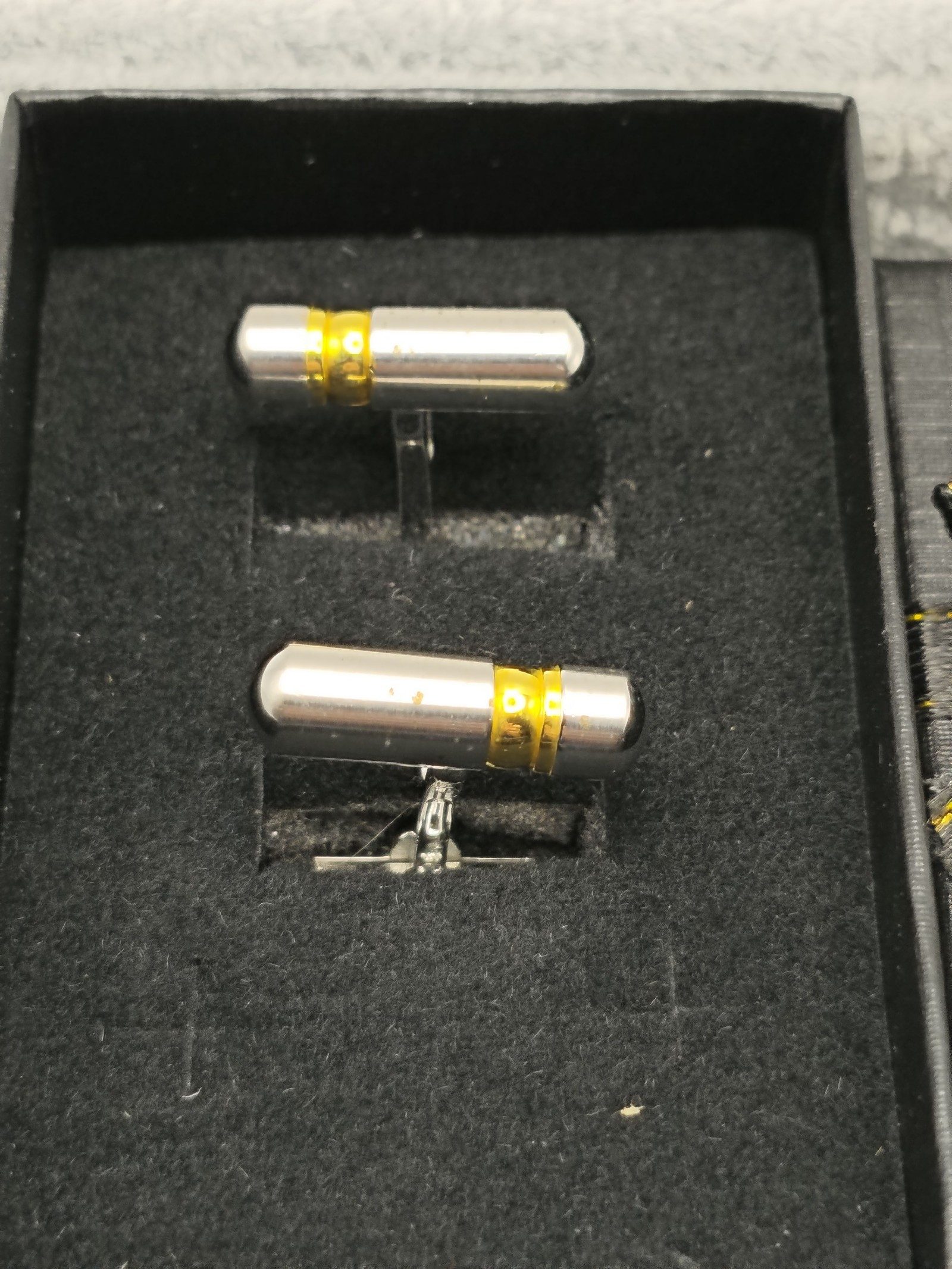 Silver & Gold Tone Capsule Cufflinks Unisex image 2