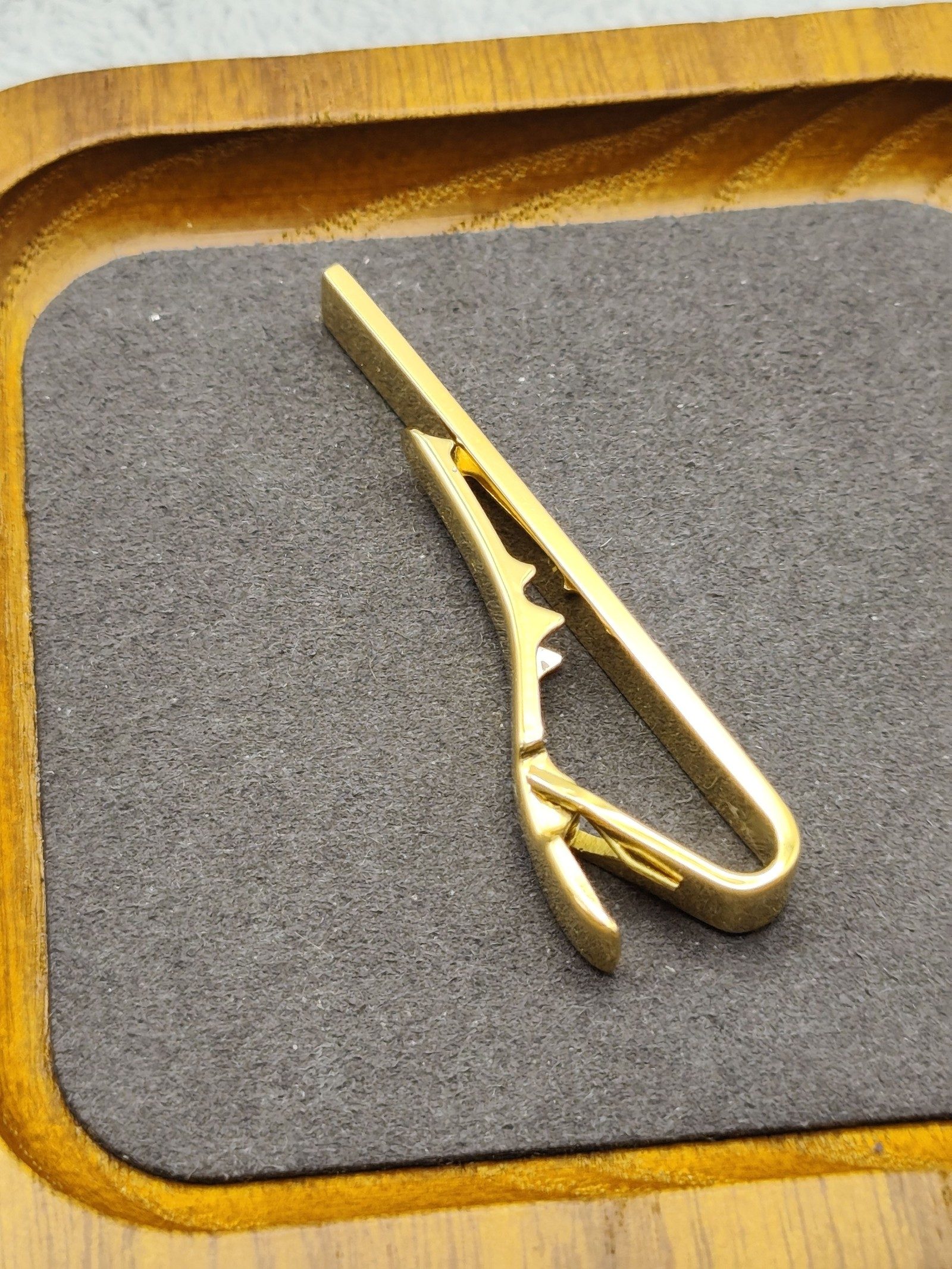 Dunhill Gold Plated Textured Tie Clip with Box image 8