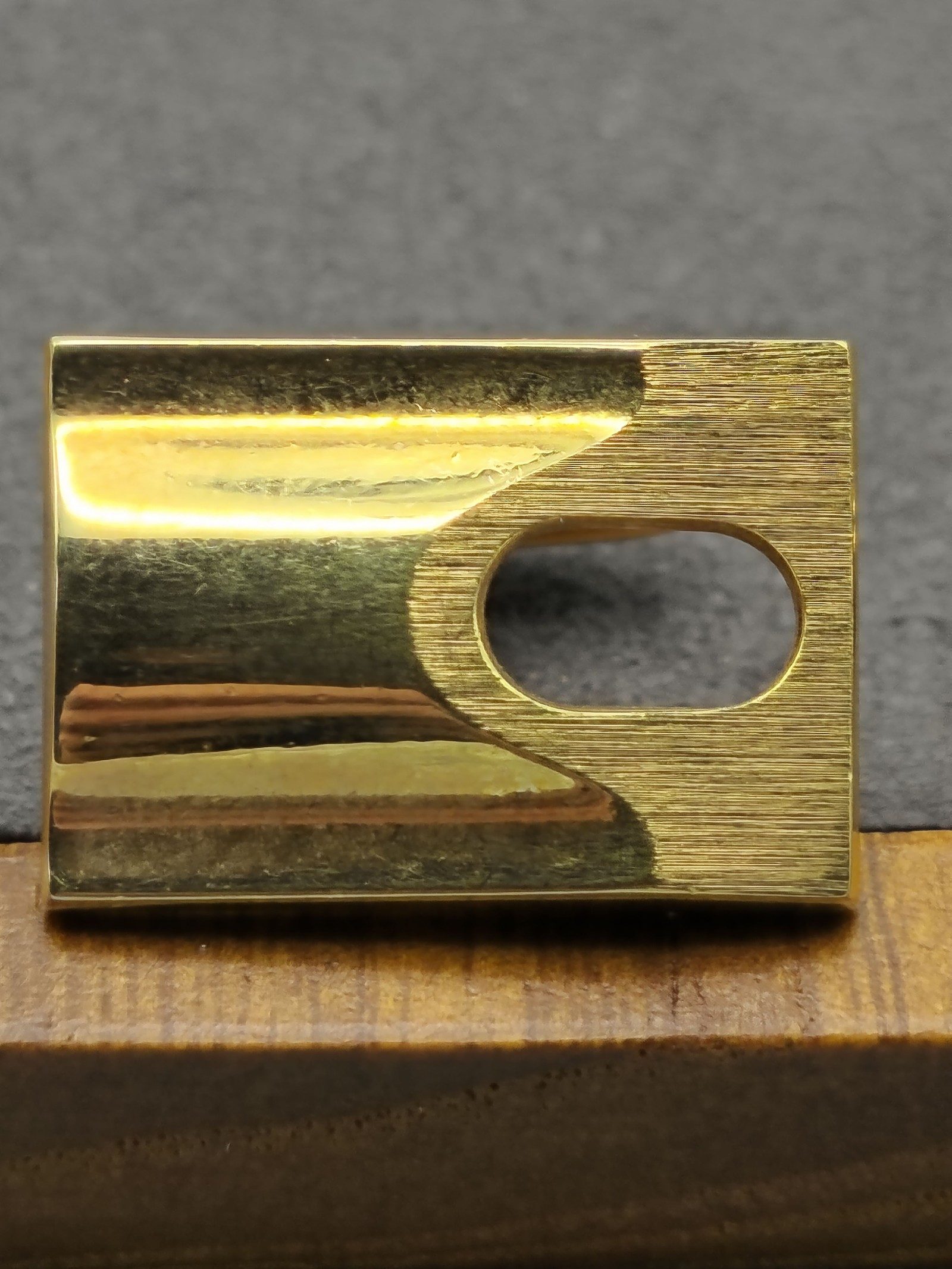 Lanvin Gold Tone Rectangular Cufflinks with Cutout Pattern image 7