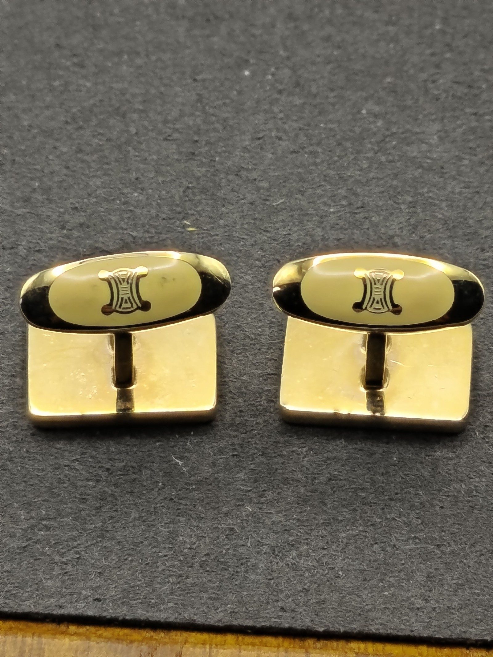 CELINE Gold & Silver Horse & Carriage Cufflinks Gift Boxed image 6