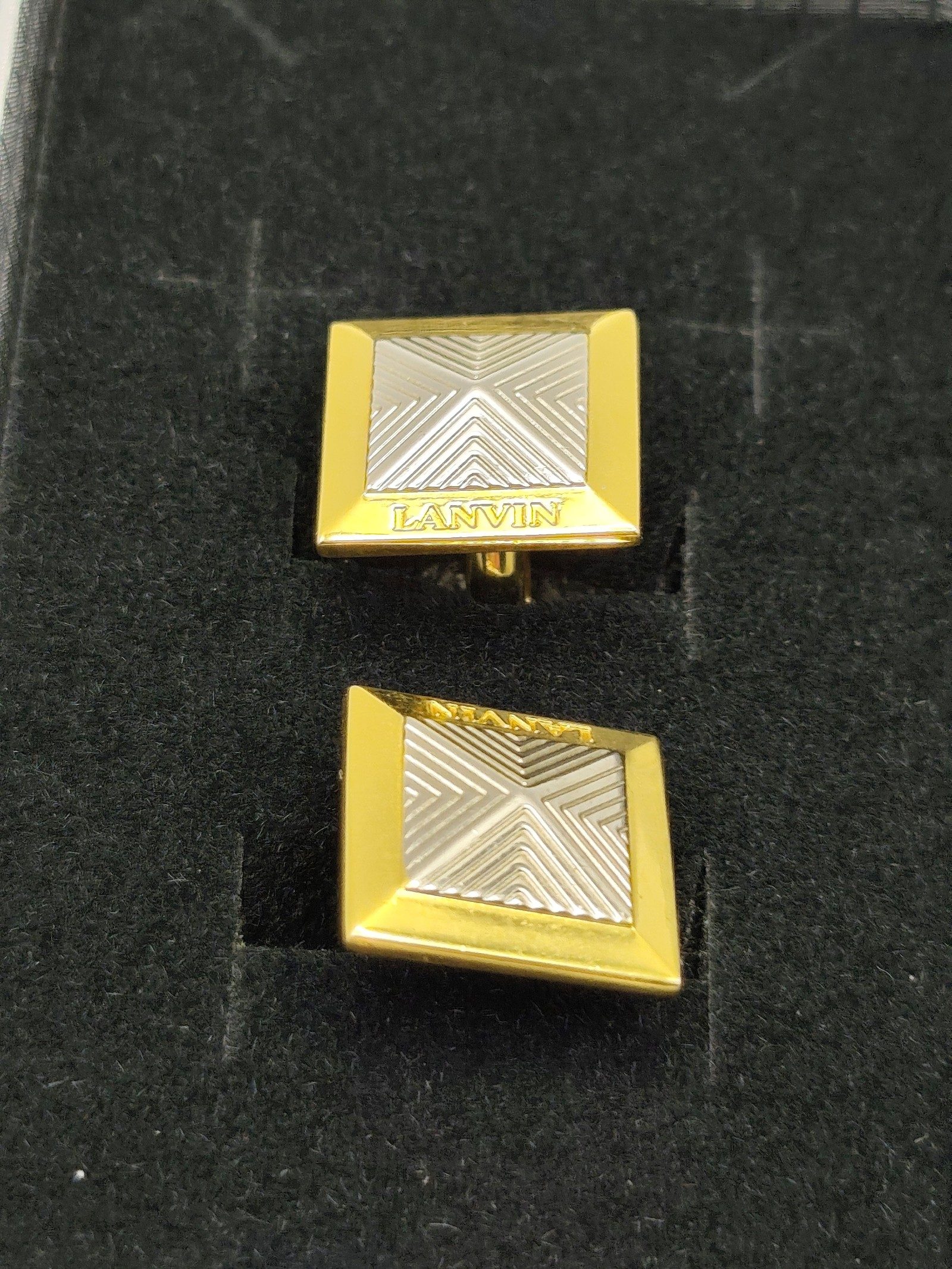 Lanvin Gold & Silver Square Cufflinks image 2